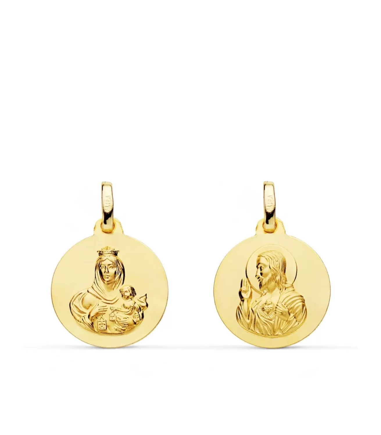 Escapulario V. Carmen Y C. Jesus Oro 18K 16 Mm<Alda Joyeros Best Sale