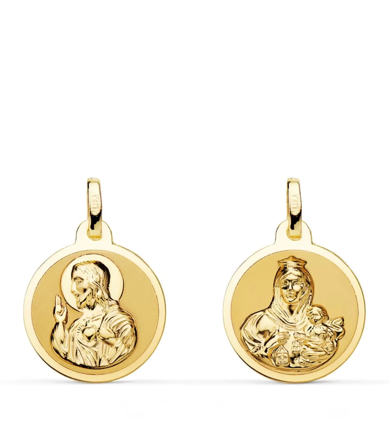 Escapulario V. Carmen Y C. Jesus Oro 18K 16 Mm Brillo<Alda Joyeros Shop