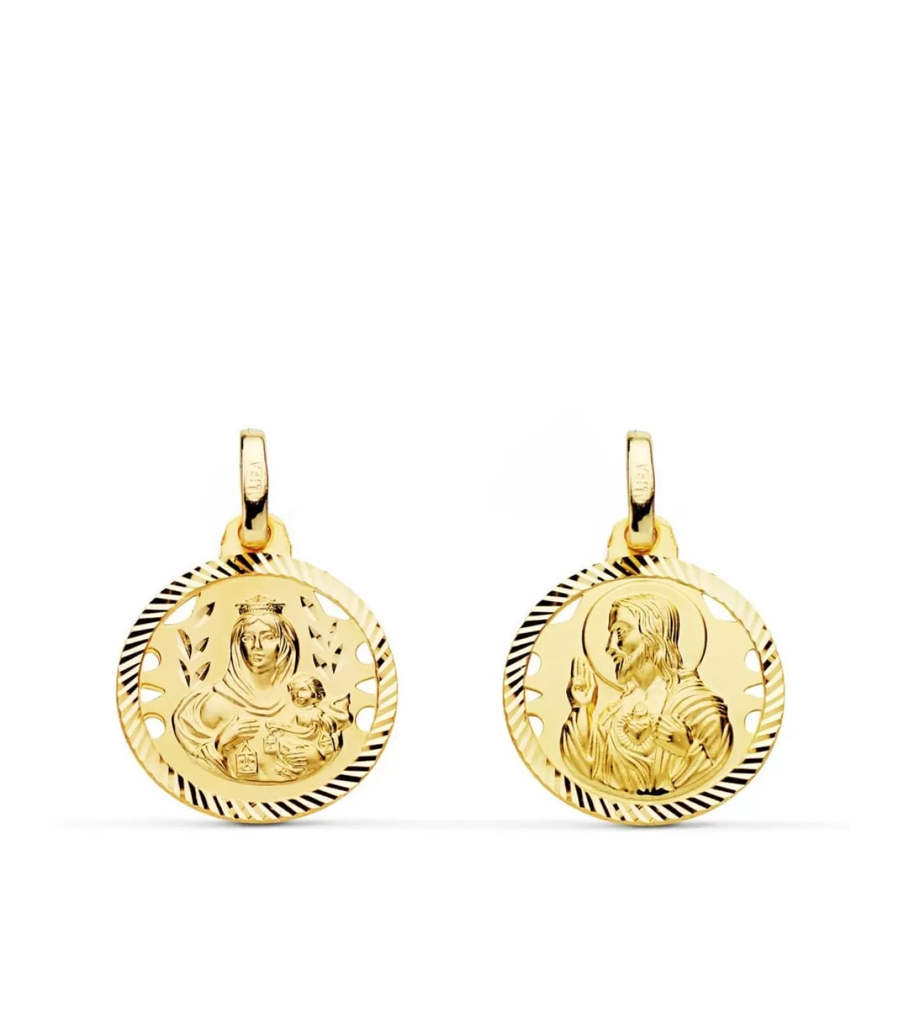 Escapulario V. Carmen Y C. Jesus Oro 18K 16 Mm Calado<Alda Joyeros Cheap