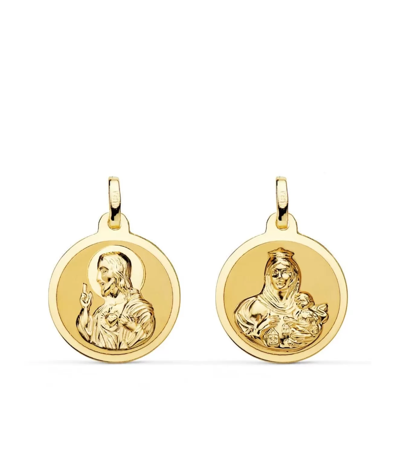 Escapulario V. Carmen Y C. Jesus Oro 18K 18 Mm Brillo<Alda Joyeros Best Sale