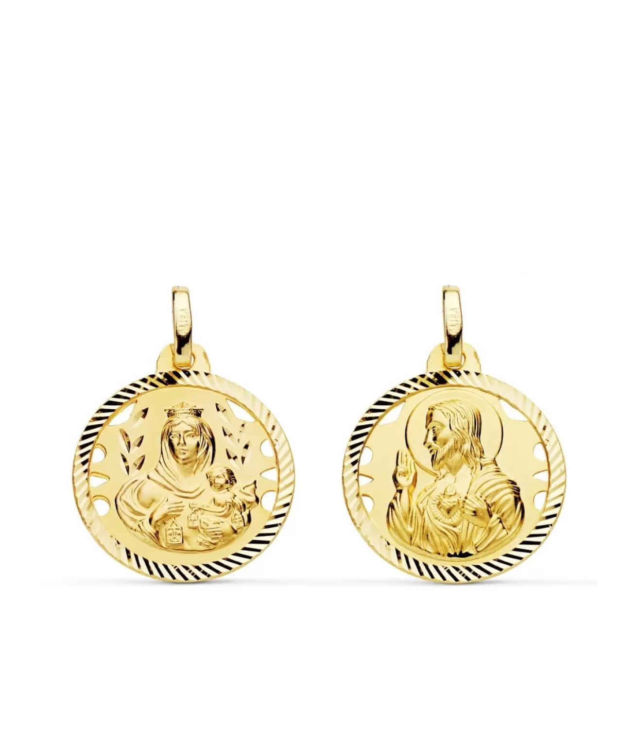Escapulario V. Carmen Y C. Jesus Oro 18K 18 Mm Calado<Alda Joyeros Cheap