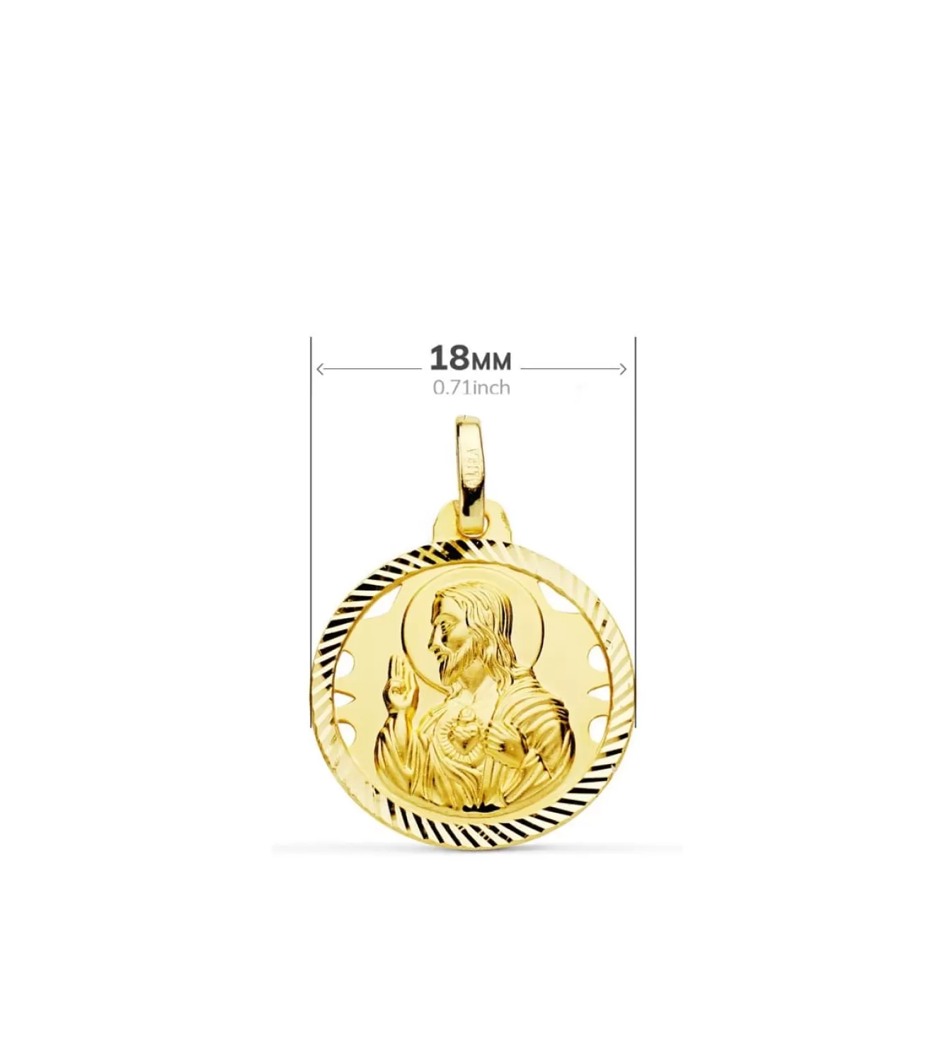 Escapulario V. Carmen Y C. Jesus Oro 18K 18 Mm Calado<Alda Joyeros Cheap