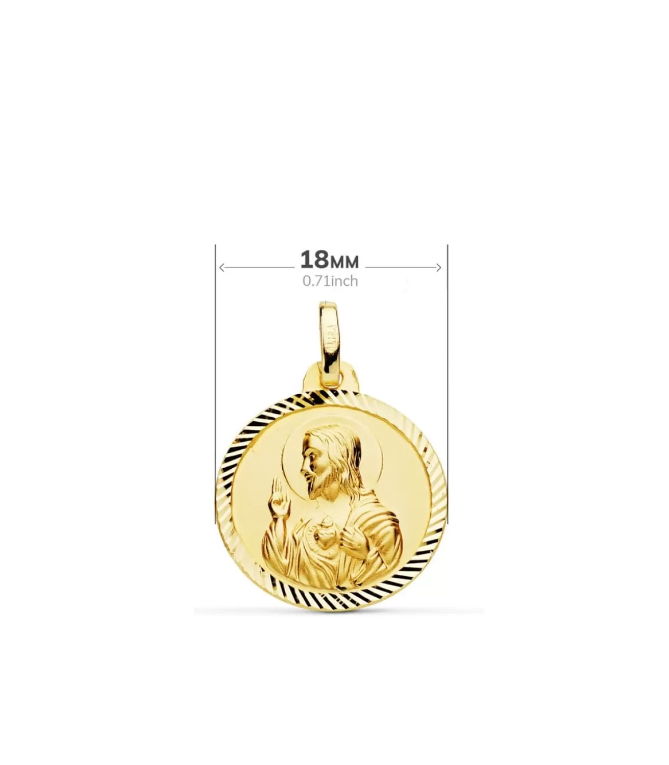 Escapulario V. Carmen Y C. Jesus Oro 18K 18 Mm Helice<Alda Joyeros Best Sale