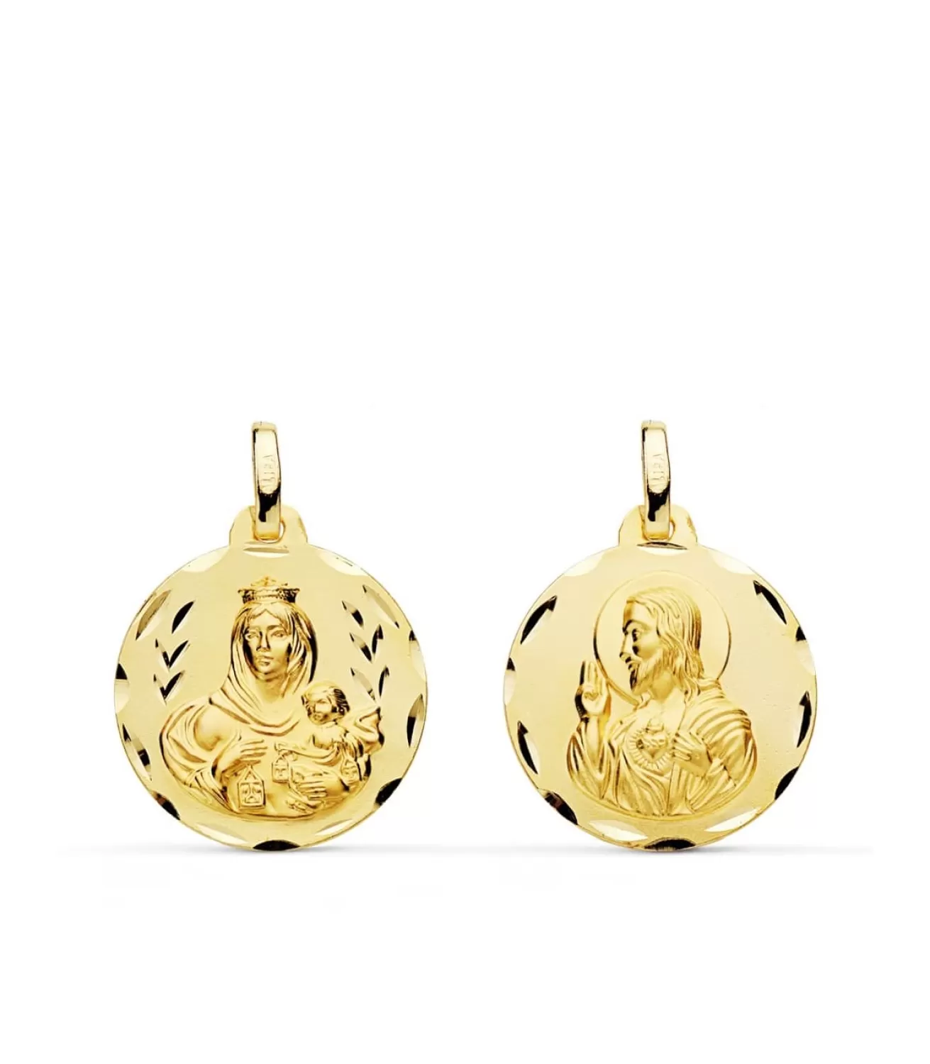 Escapulario V. Carmen Y C. Jesus Oro 18K 18 Mm Tallado<Alda Joyeros Discount
