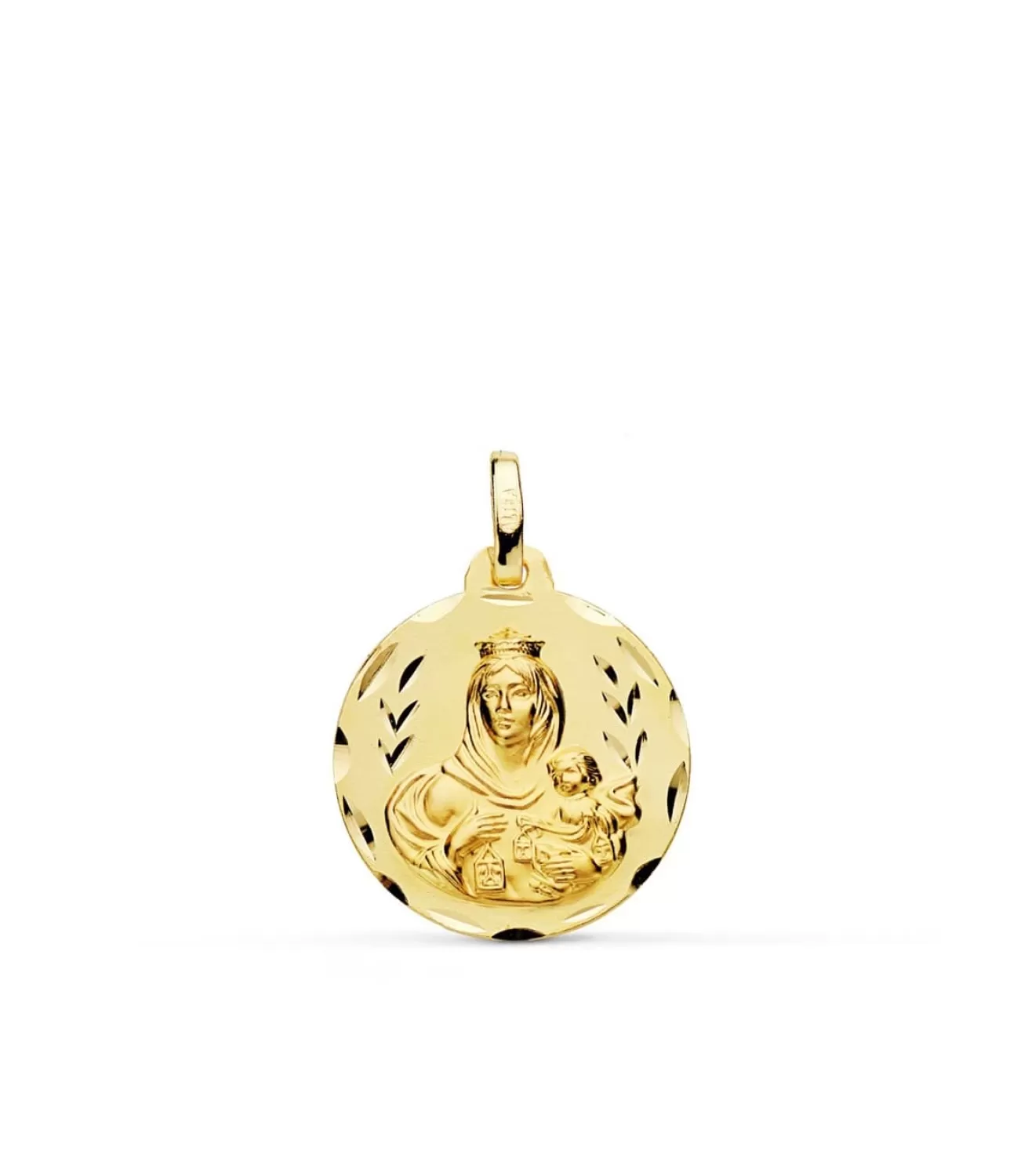Escapulario V. Carmen Y C. Jesus Oro 18K 18 Mm Tallado<Alda Joyeros Discount