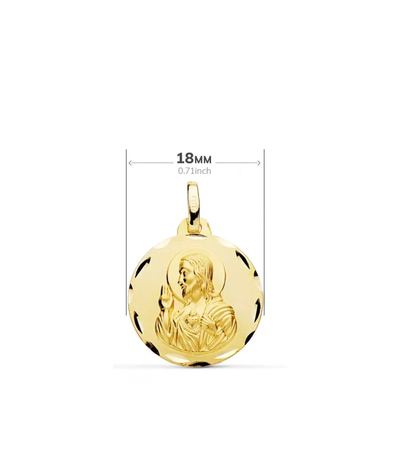 Escapulario V. Carmen Y C. Jesus Oro 18K 18 Mm Tallado<Alda Joyeros Discount