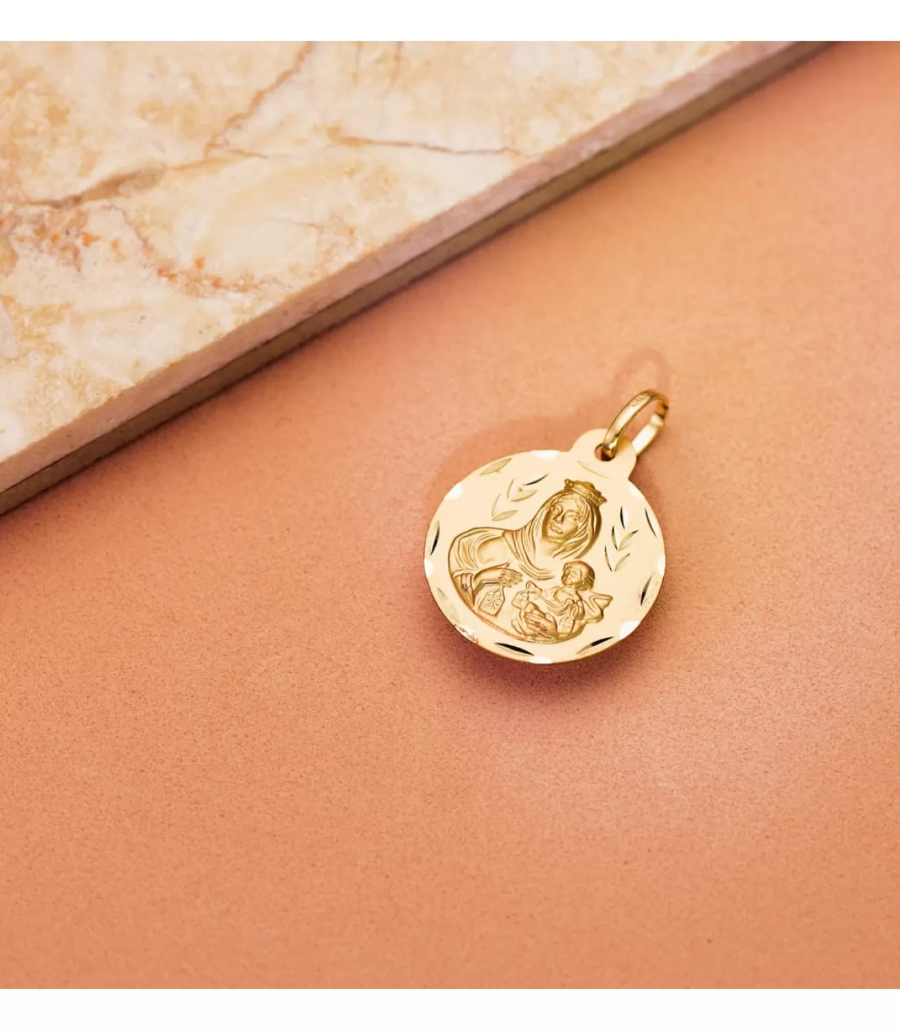 Escapulario V. Carmen Y C. Jesus Oro 18K 18 Mm Tallado<Alda Joyeros Discount