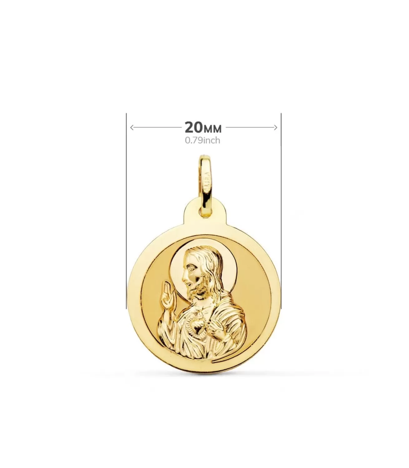 Escapulario V. Carmen Y C. Jesus Oro 18K 20 Mm Brillo<Alda Joyeros Cheap