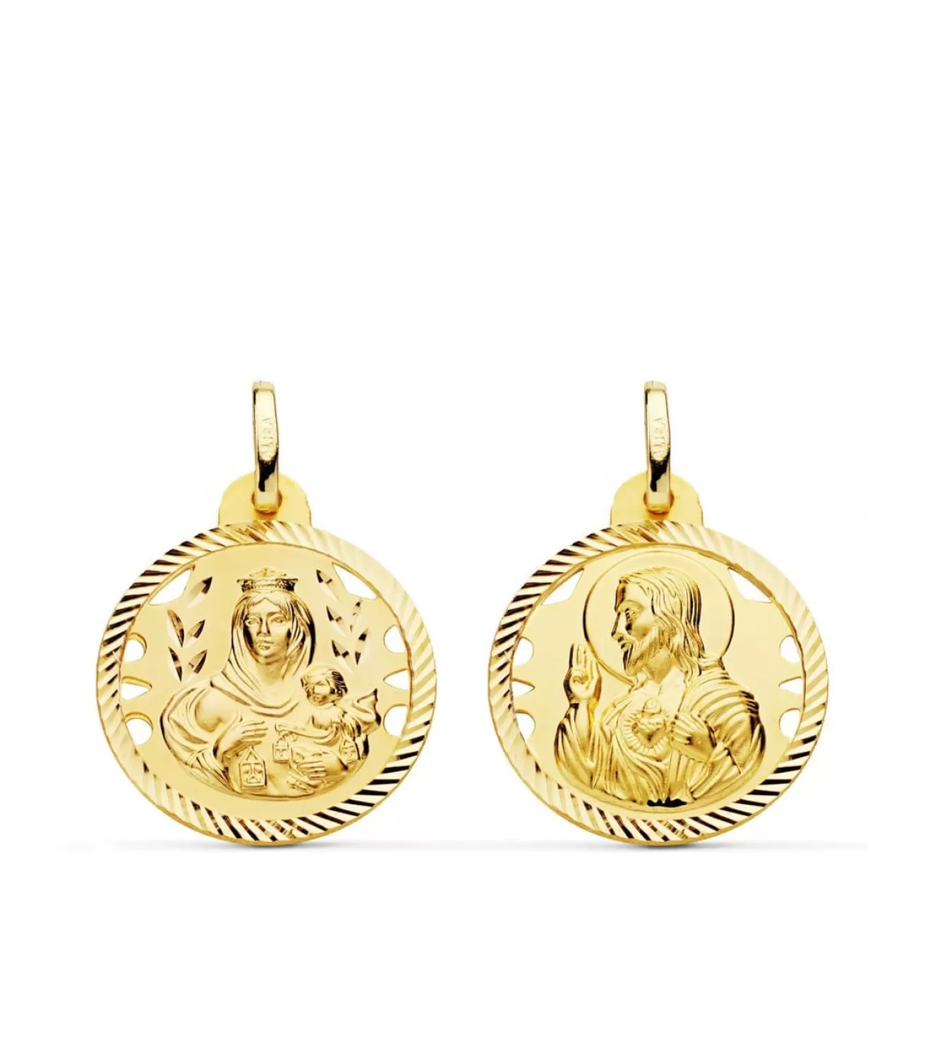 Escapulario V. Carmen Y C. Jesus Oro 18K 20 Mm Calado<Alda Joyeros Best Sale