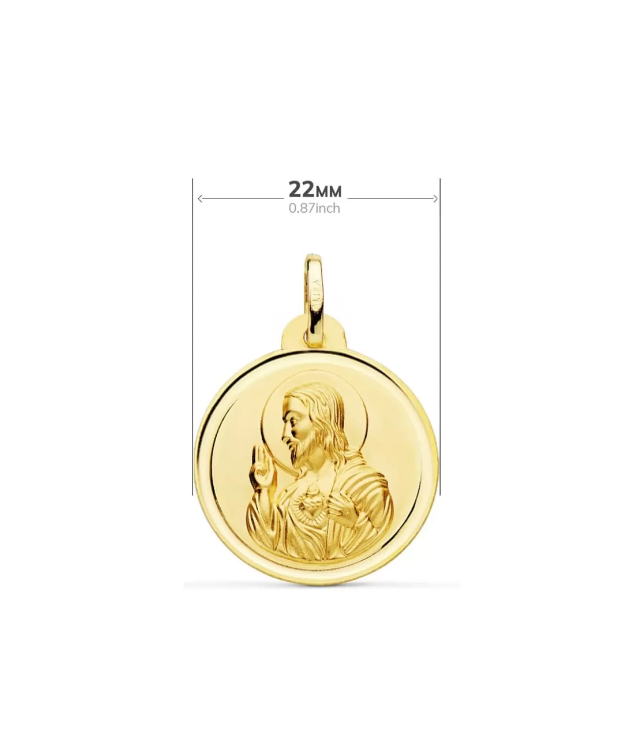 Escapulario V. Carmen Y C. Jesus Oro 18K 22 Mm Bisel<Alda Joyeros Cheap
