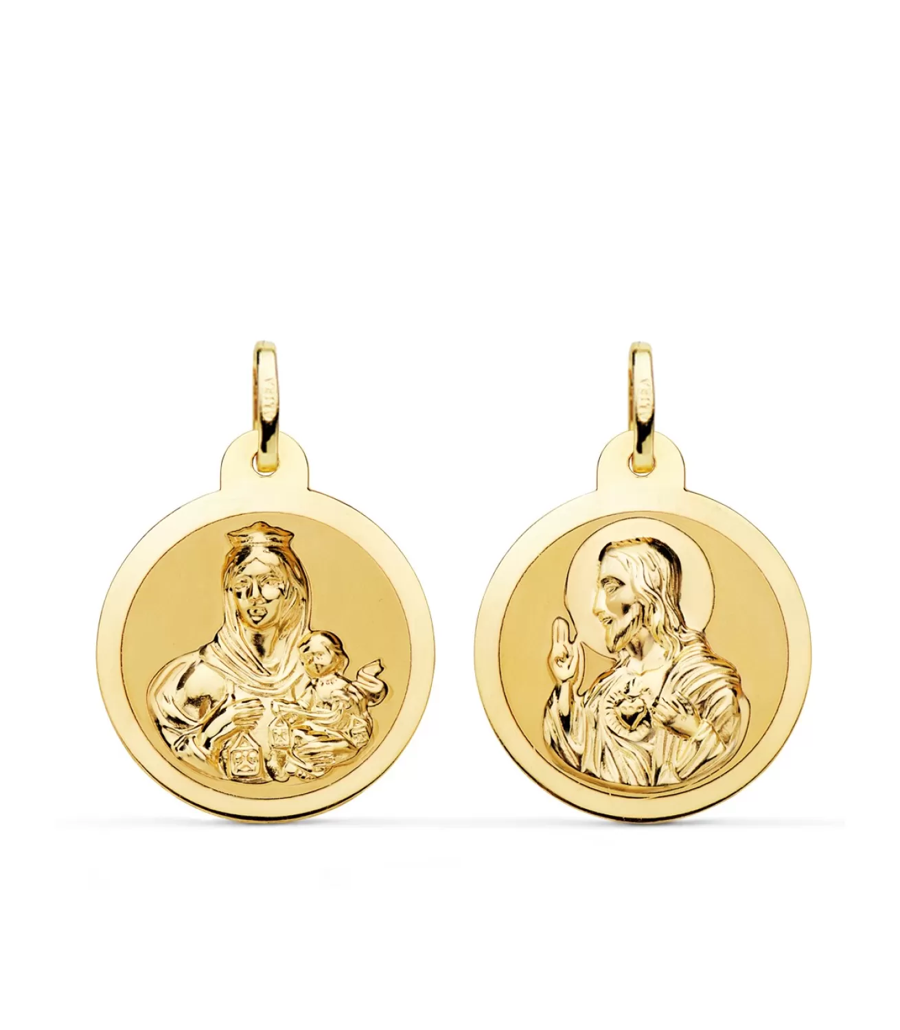 Escapulario V. Carmen Y C. Jesus Oro 18K 22 Mm Brillo<Alda Joyeros Fashion
