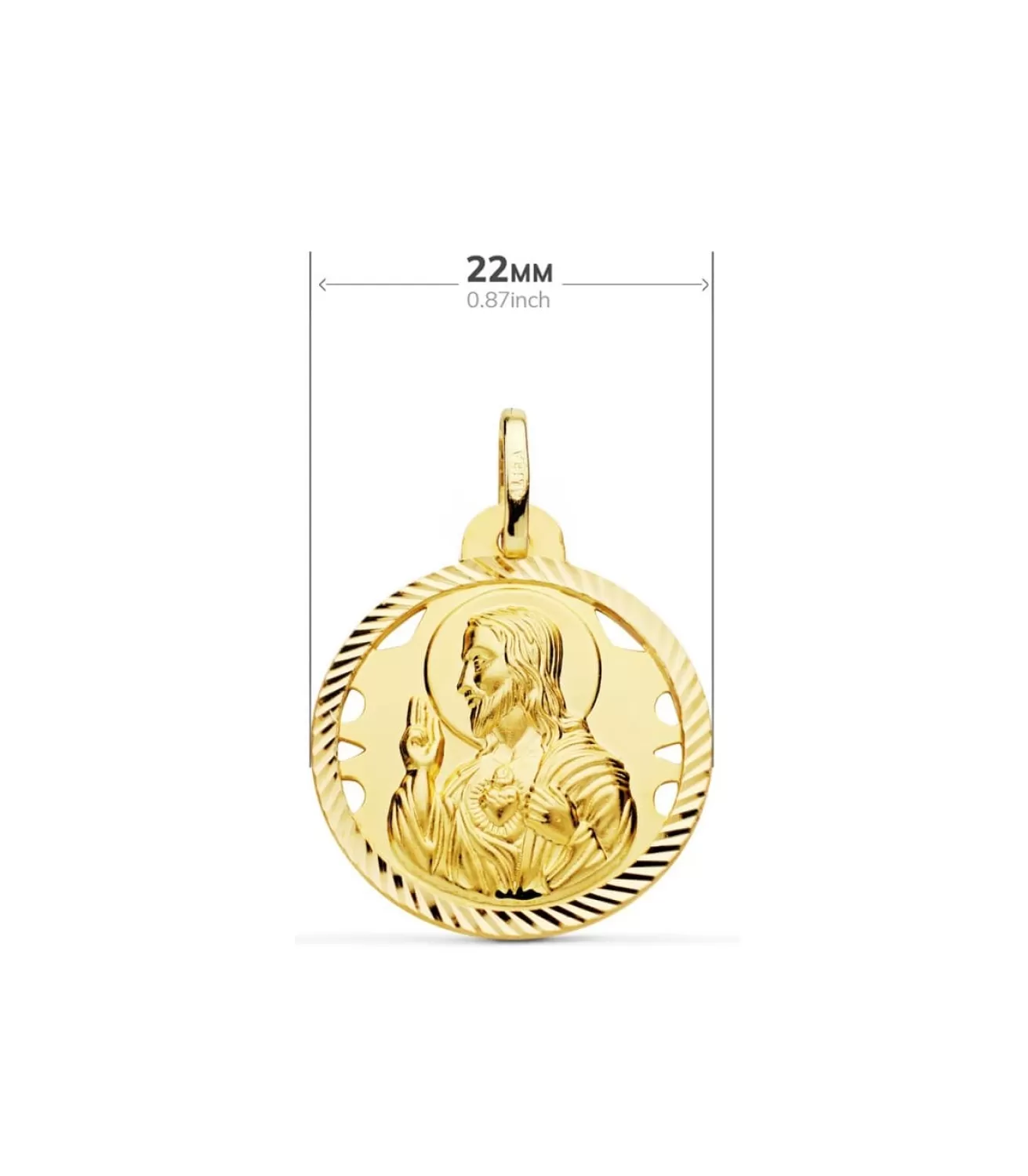 Escapulario V. Carmen Y C. Jesus Oro 18K 22 Mm Calado<Alda Joyeros Cheap