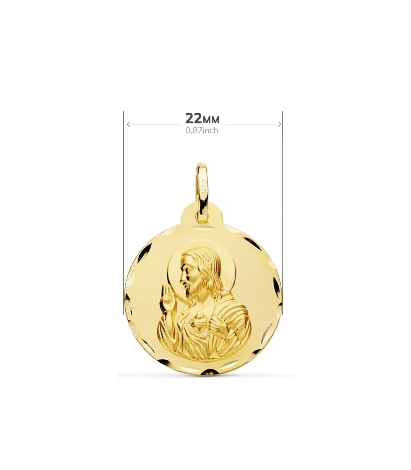 Escapulario V. Carmen Y C. Jesus Oro 18K 22 Mm Tallado<Alda Joyeros Cheap