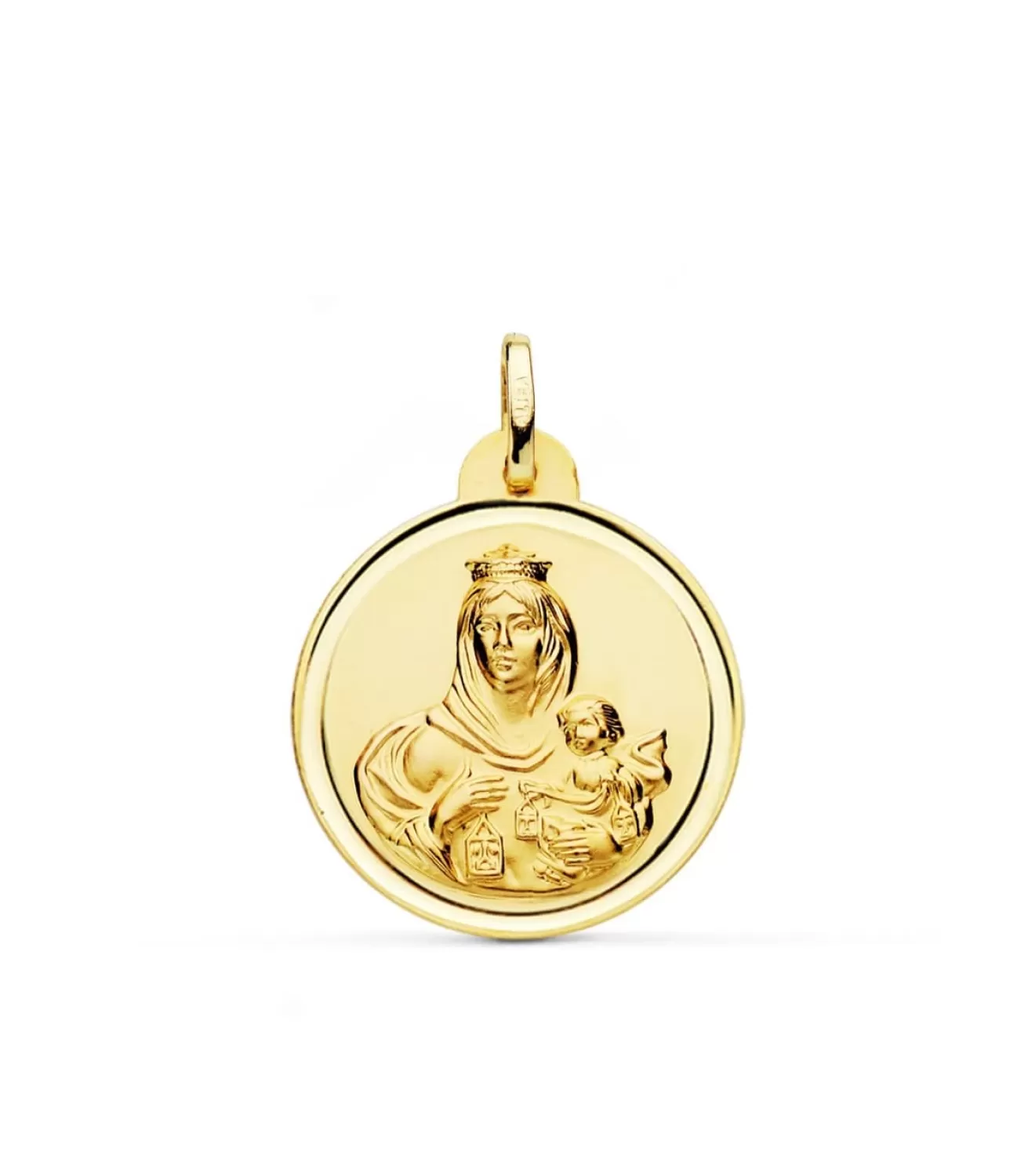 Escapulario V. Carmen Y C. Jesus Oro 18K 24 Mm Bisel<Alda Joyeros Best