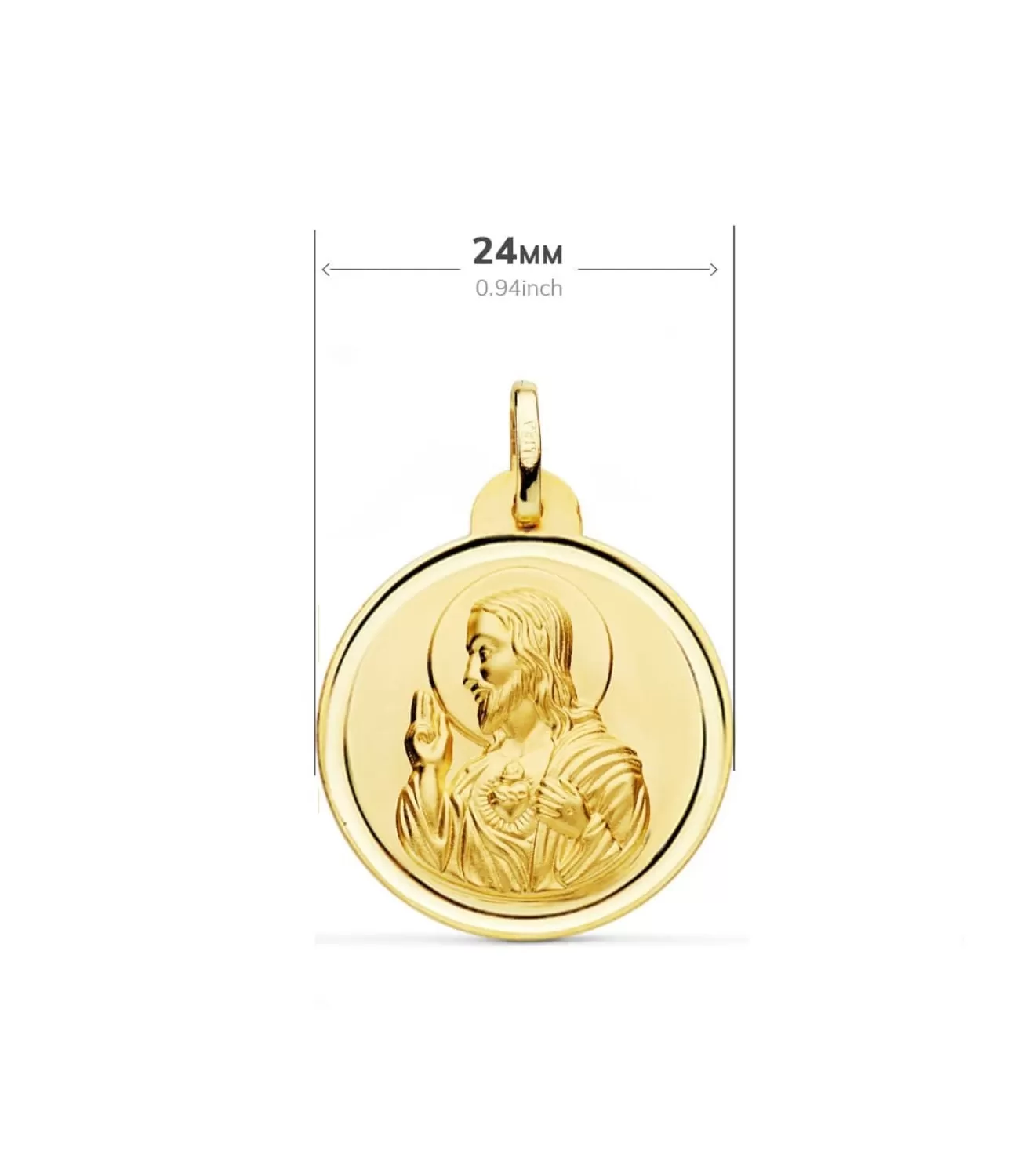 Escapulario V. Carmen Y C. Jesus Oro 18K 24 Mm Bisel<Alda Joyeros Best