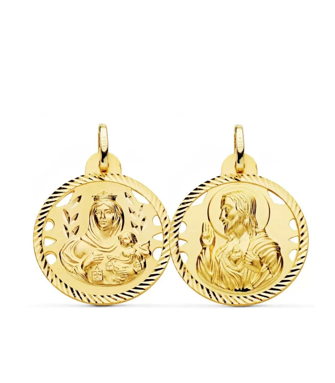 Escapulario V. Carmen Y C. Jesus Oro 18K 24 Mm Calado<Alda Joyeros Outlet