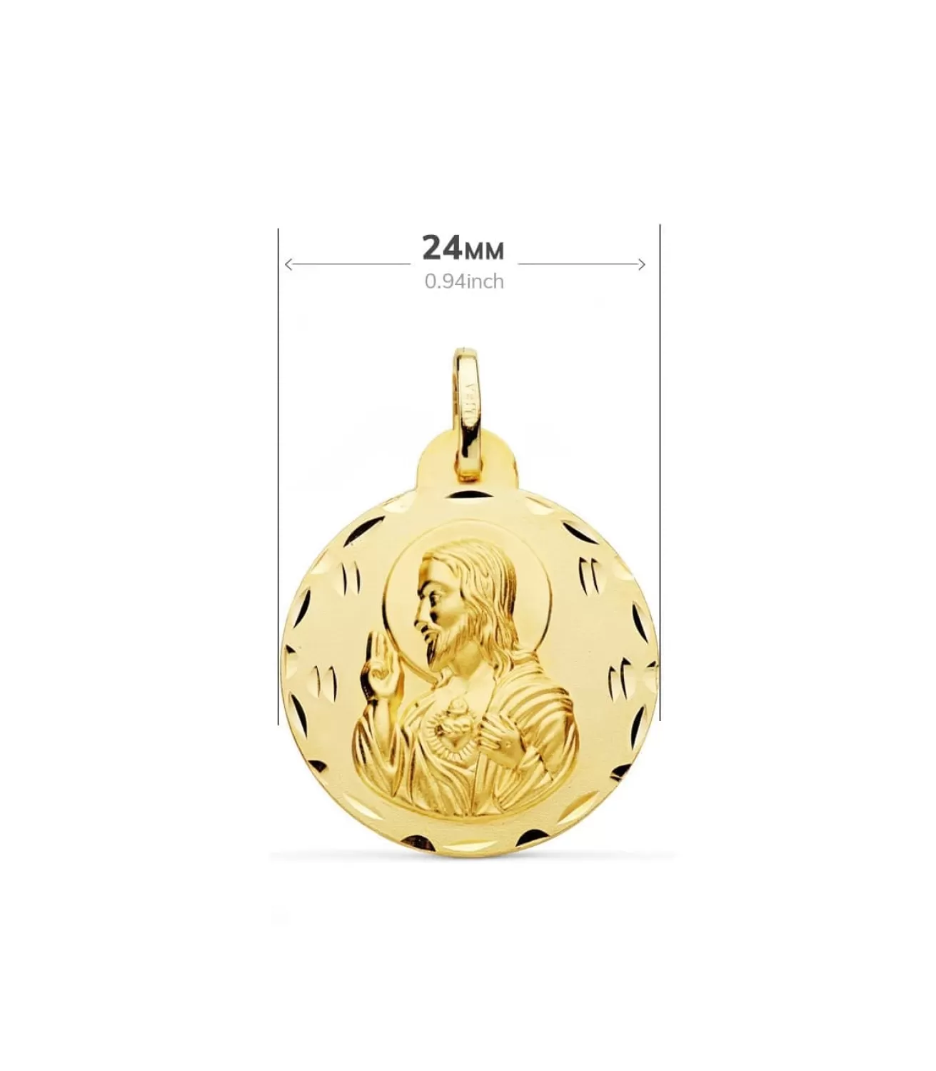 Escapulario V. Carmen Y C. Jesus Oro 18K 24 Mm Tallado<Alda Joyeros Sale