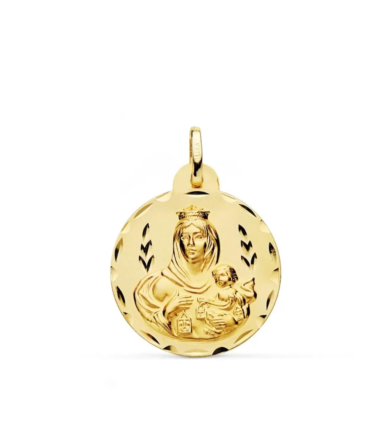 Escapulario V. Carmen Y C. Jesus Oro 18K 24 Mm Tallado<Alda Joyeros Sale