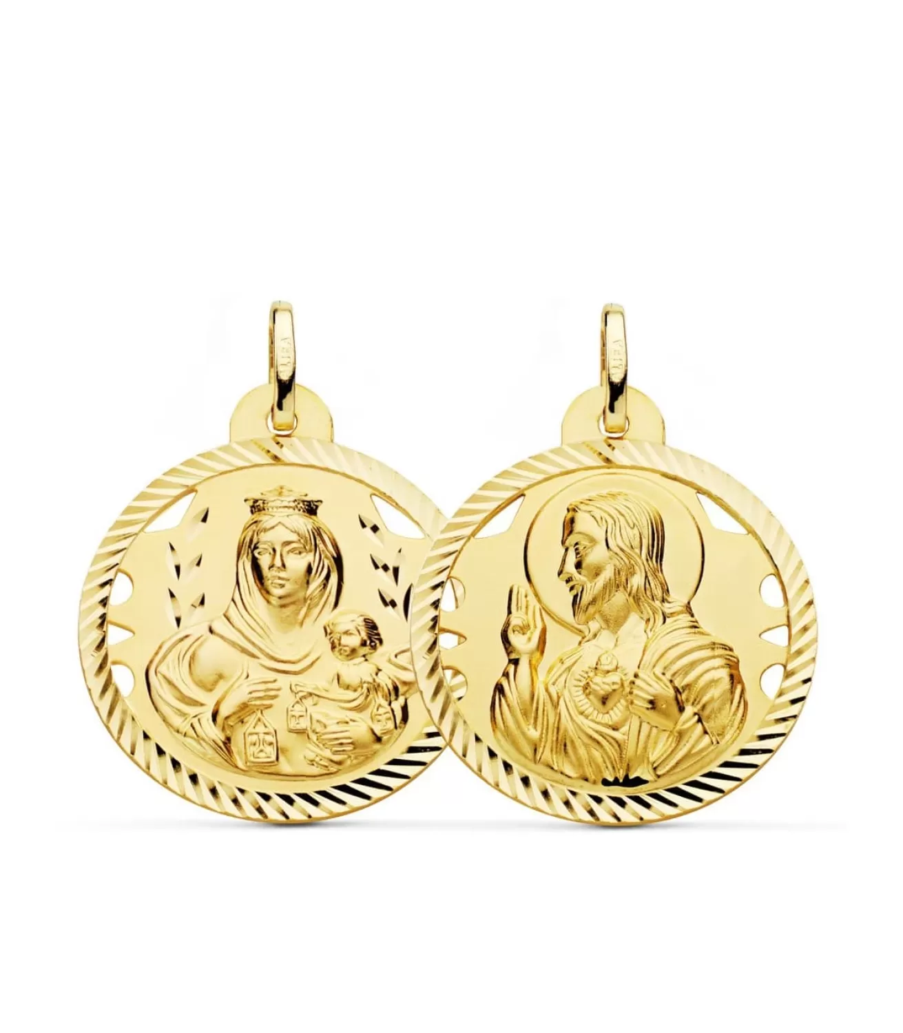 Escapulario V. Carmen Y C. Jesus Oro 18K 26 Mm Calado<Alda Joyeros Fashion