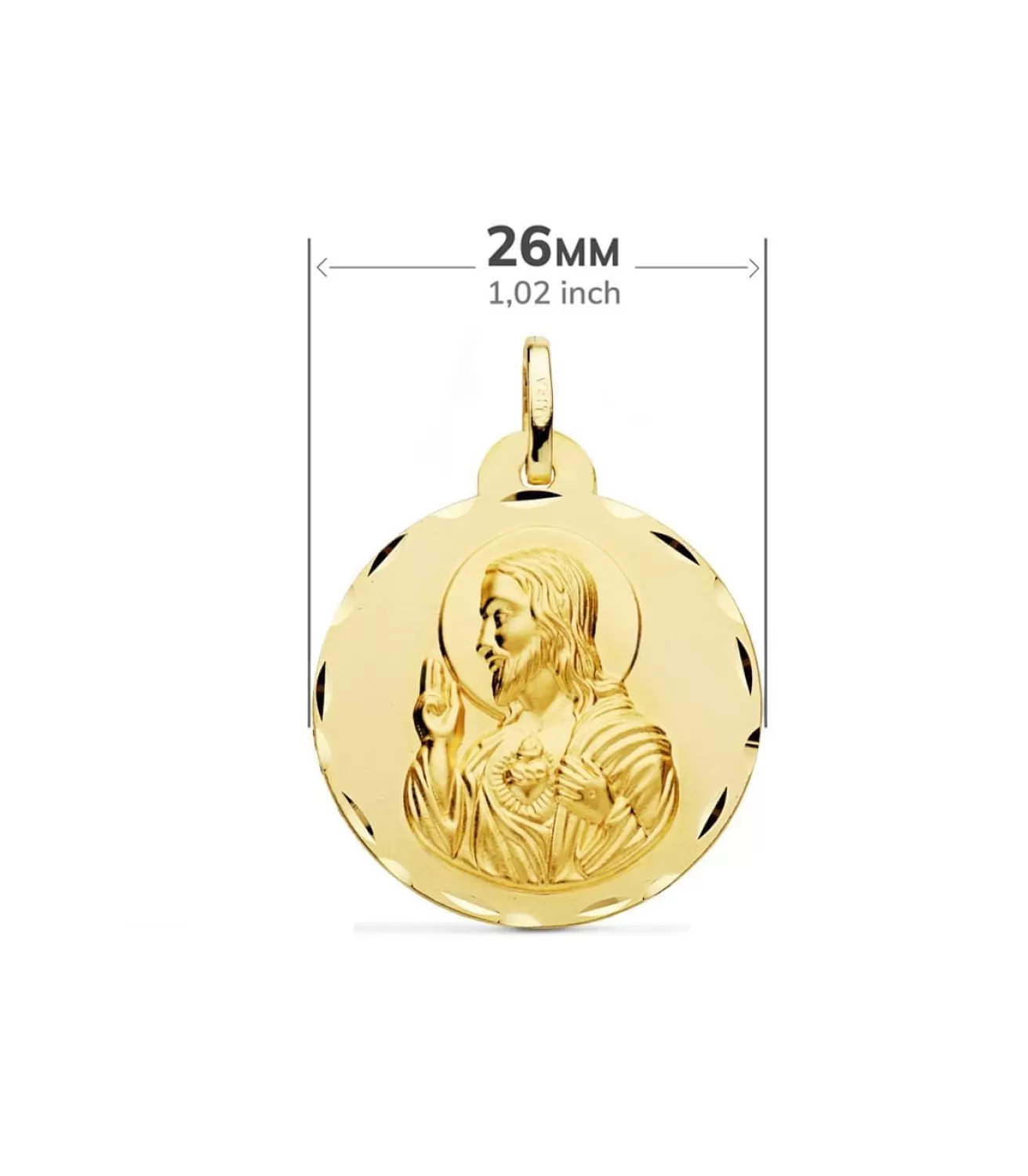 Escapulario V. Carmen Y C. Jesus Oro 18K 26 Mm Tallado<Alda Joyeros Flash Sale