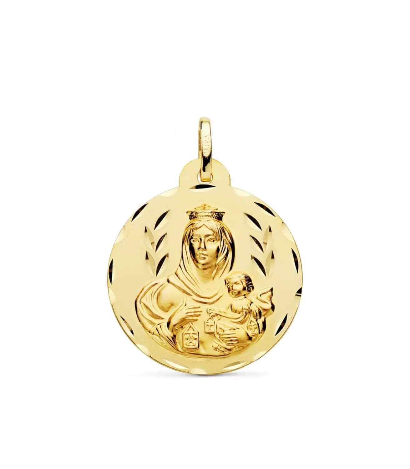 Escapulario V. Carmen Y C. Jesus Oro 18K 26 Mm Tallado<Alda Joyeros Flash Sale