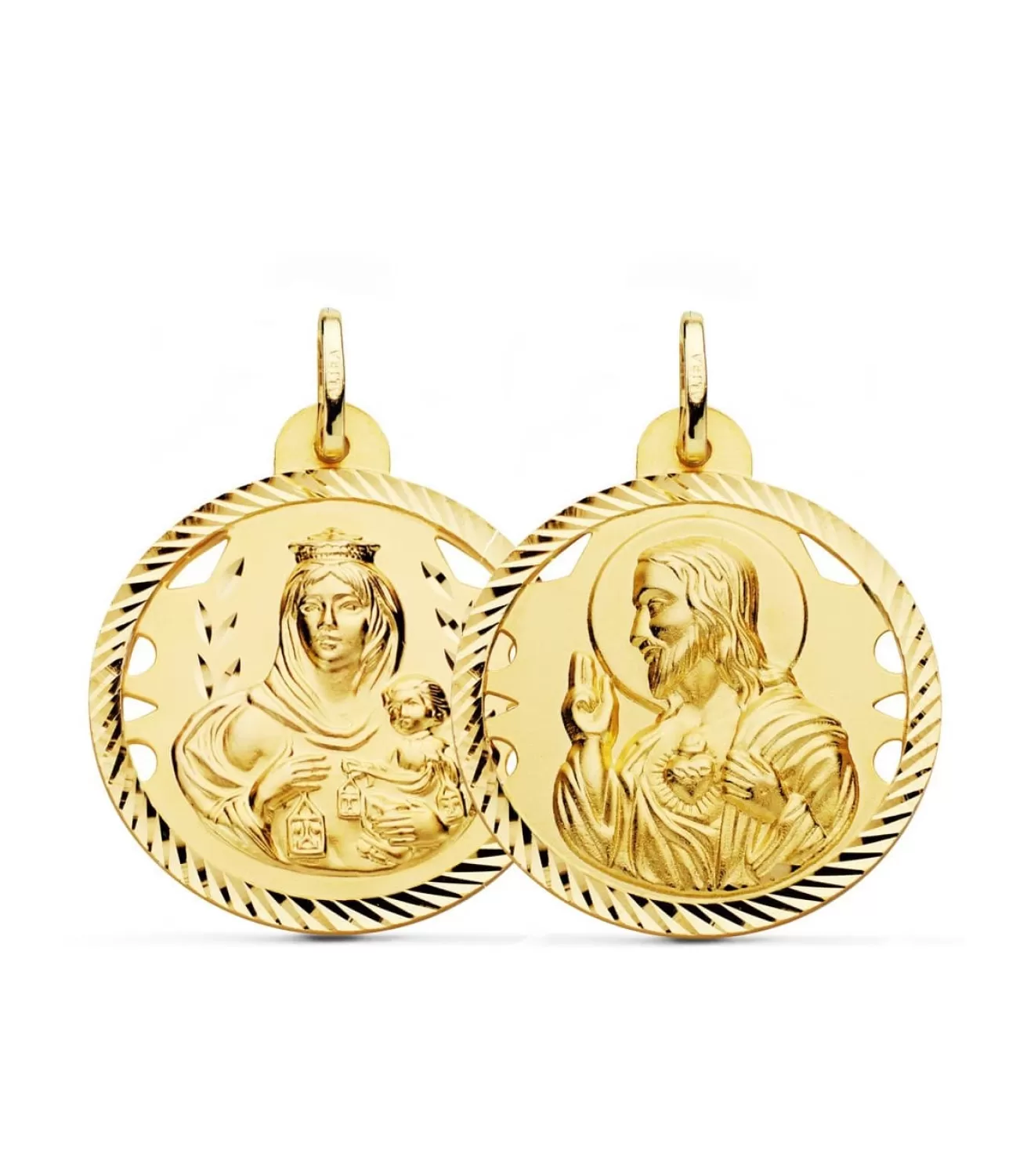 Escapulario V. Carmen Y C. Jesus Oro 18K 28 Mm Calado<Alda Joyeros Outlet