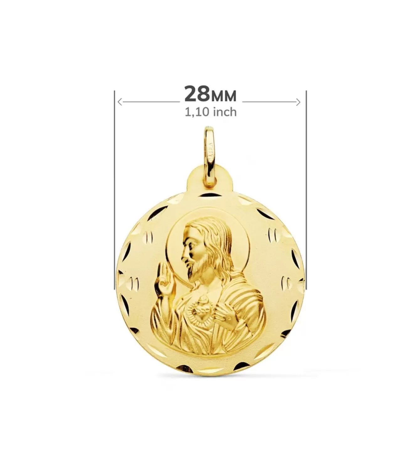 Escapulario V. Carmen Y C. Jesus Oro 18K 28 Mm Tallado<Alda Joyeros Fashion