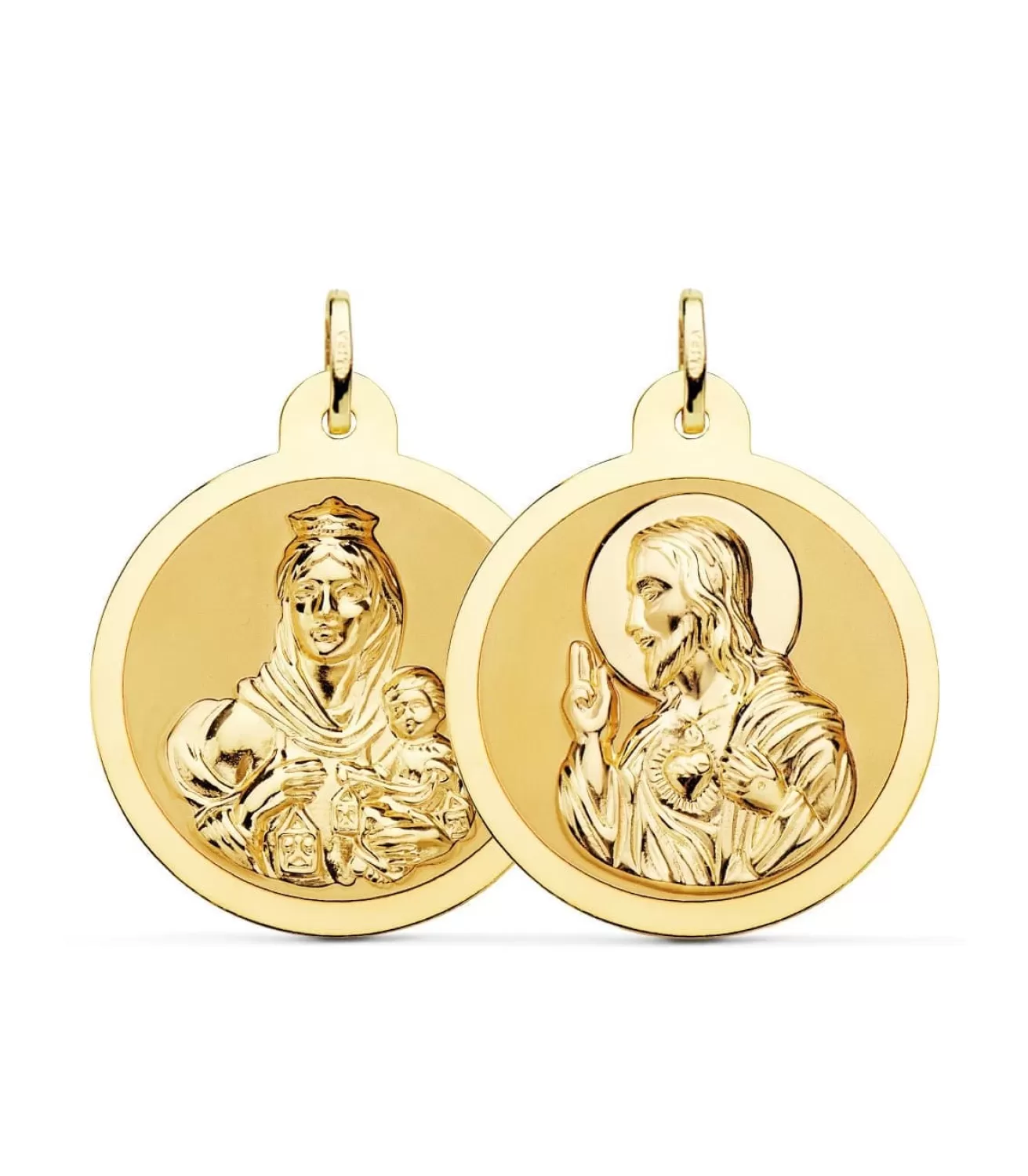 Escapulario V. Carmen Y C. Jesus Oro 18K 30 Mm Brillo<Alda Joyeros Shop