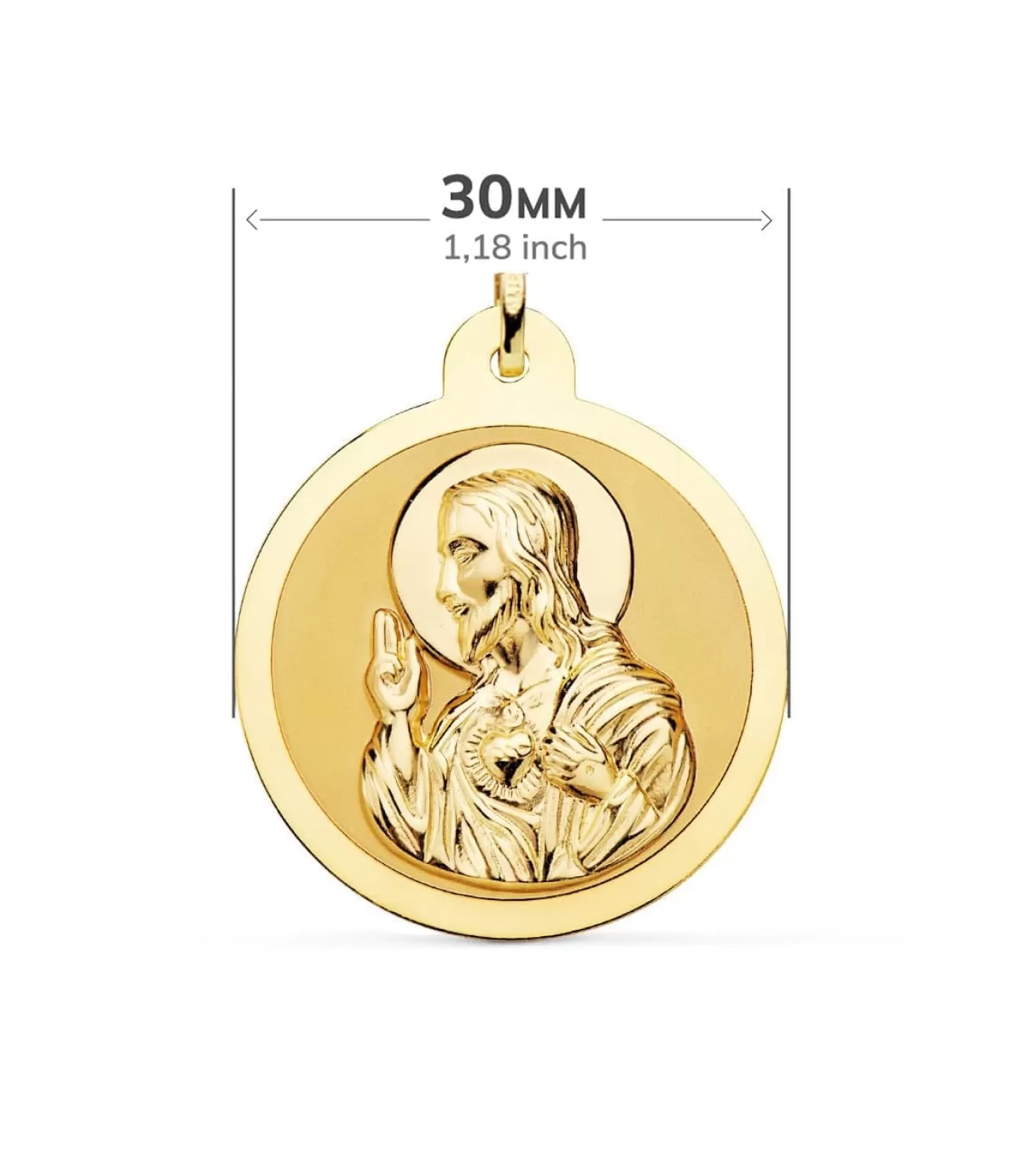 Escapulario V. Carmen Y C. Jesus Oro 18K 30 Mm Brillo<Alda Joyeros Shop