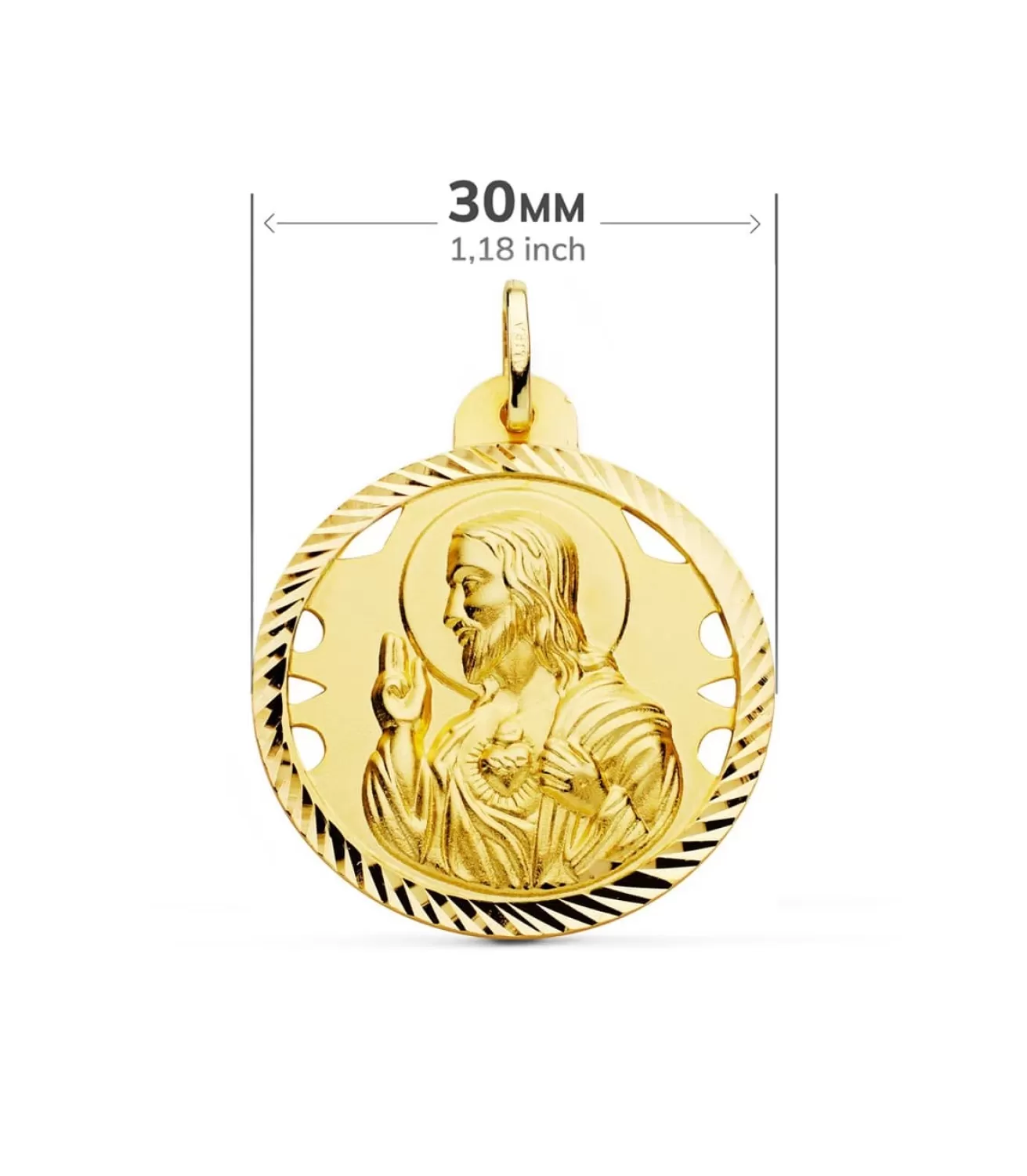Escapulario V. Carmen Y C. Jesus Oro 18K 30 Mm Calado<Alda Joyeros Cheap