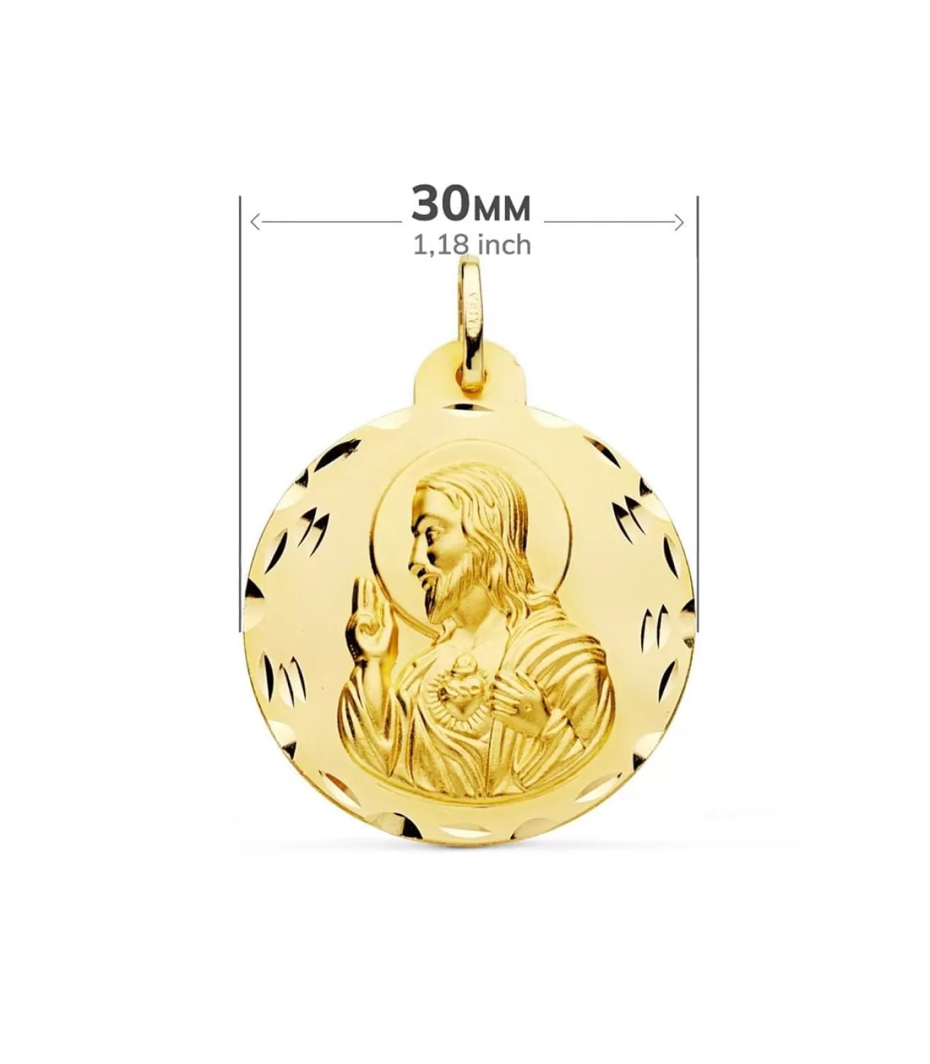 Escapulario V. Carmen Y C. Jesus Oro 18K 30Mm Tallado<Alda Joyeros Shop