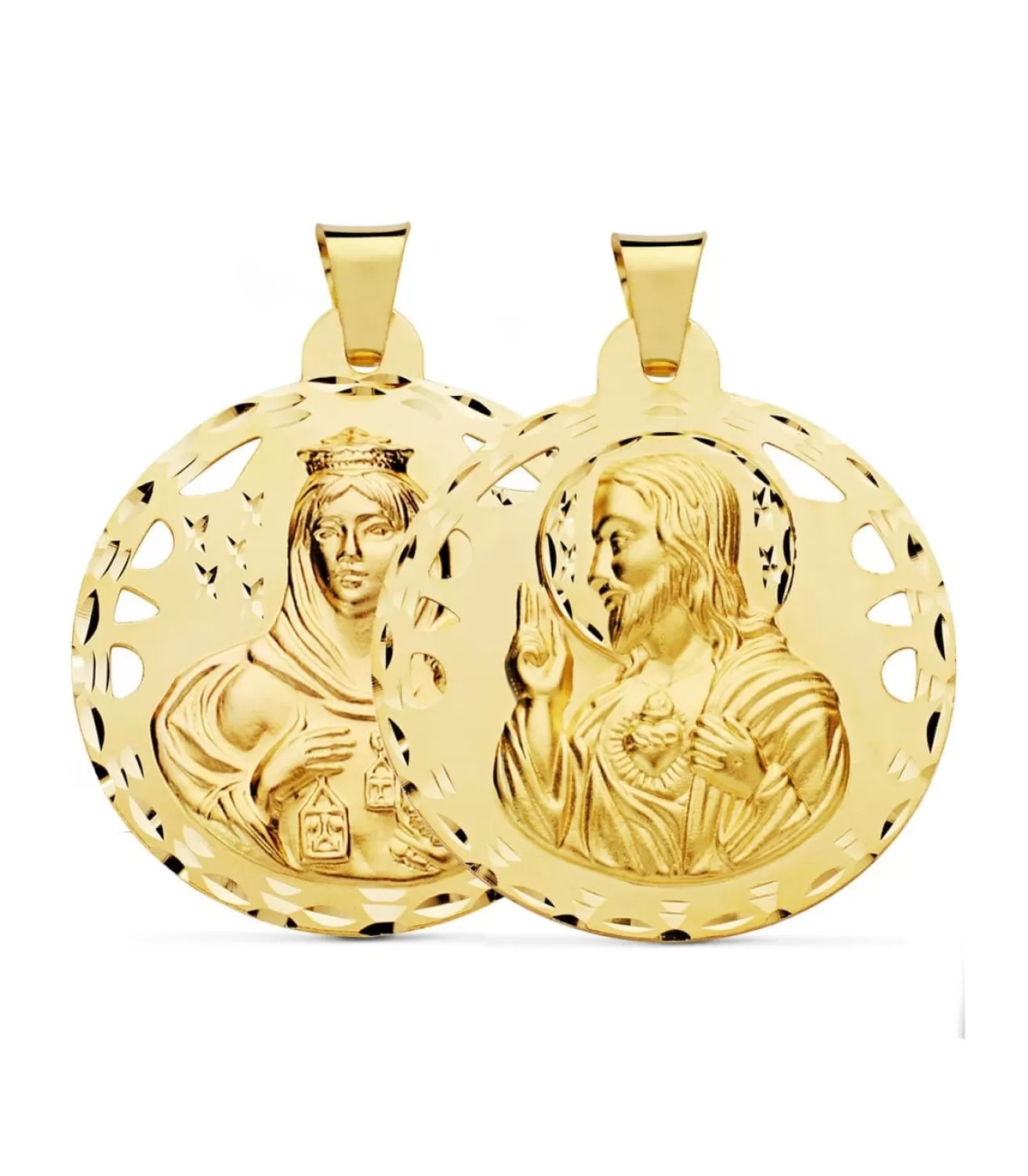 Escapulario V. Carmen Y C. Jesus Oro 18K 42 Mm Calado<Alda Joyeros Hot