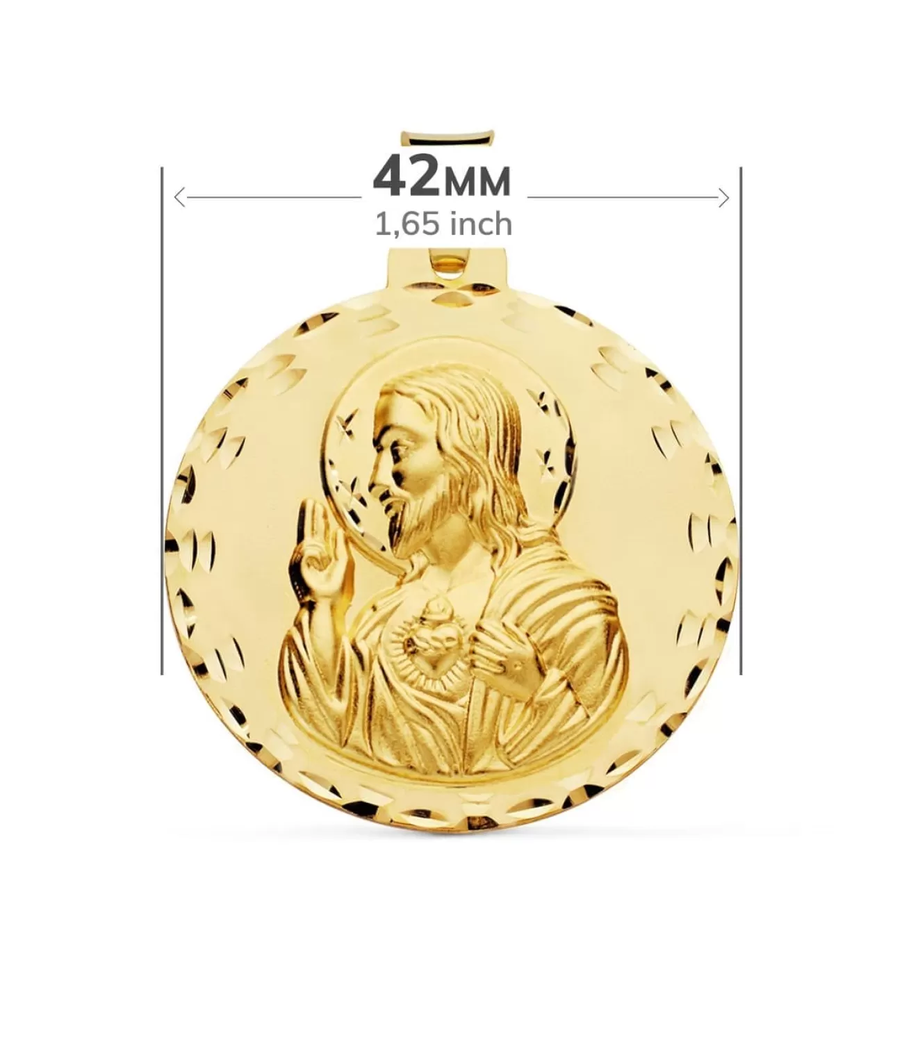 Escapulario V. Carmen Y C. Jesus Oro 18K 42Mm Tallado<Alda Joyeros Shop