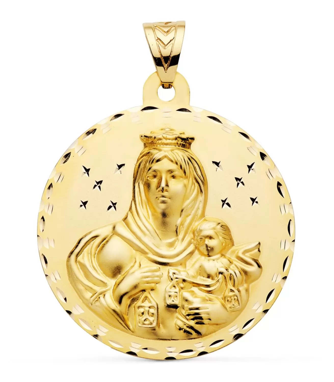 Escapulario V. Carmen Y C. Jesus Oro 18K 55Mm Tallado<Alda Joyeros Fashion