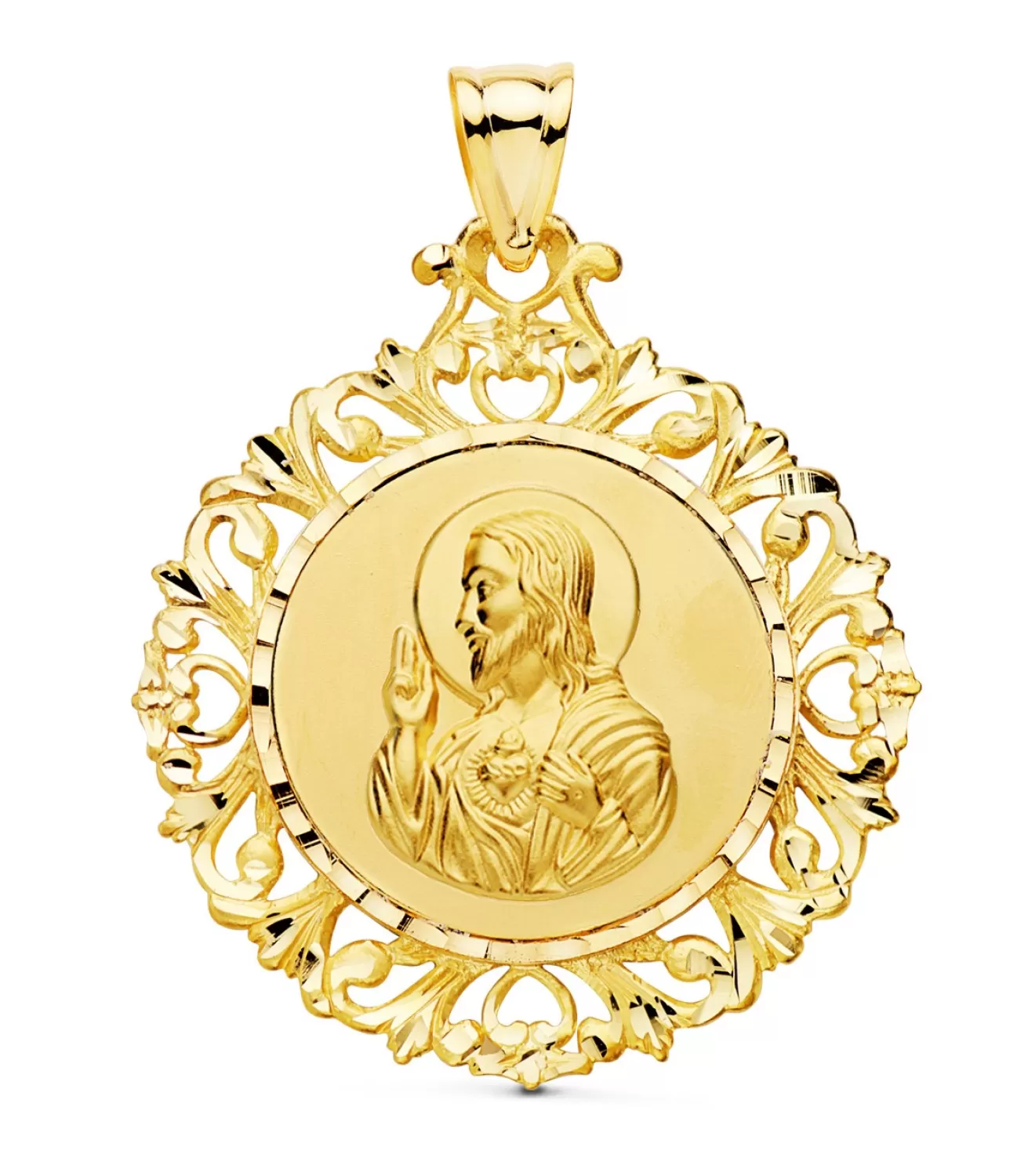 Escapulario V. Carmen Y C. Jesus Oro 18K Cerco 45 Mm<Alda Joyeros Store
