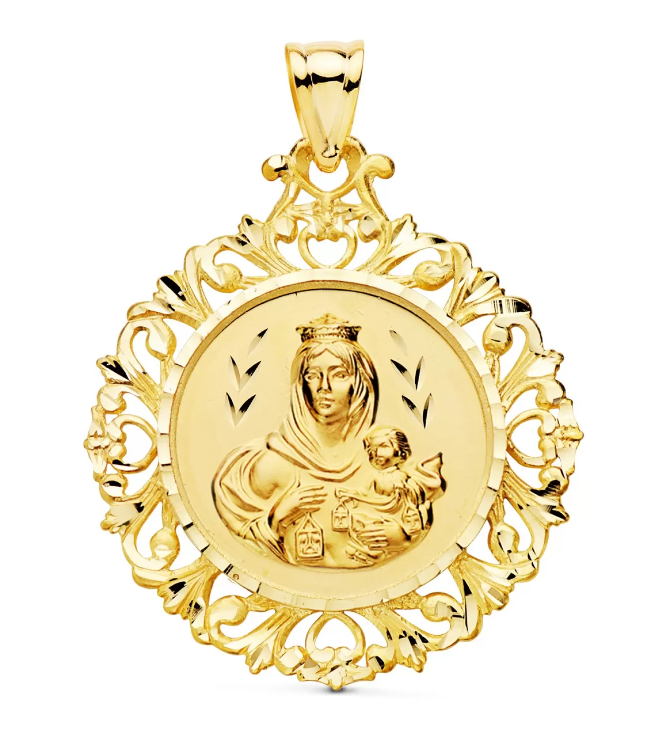 Escapulario V. Carmen Y C. Jesus Oro 18K Cerco 45 Mm<Alda Joyeros Store