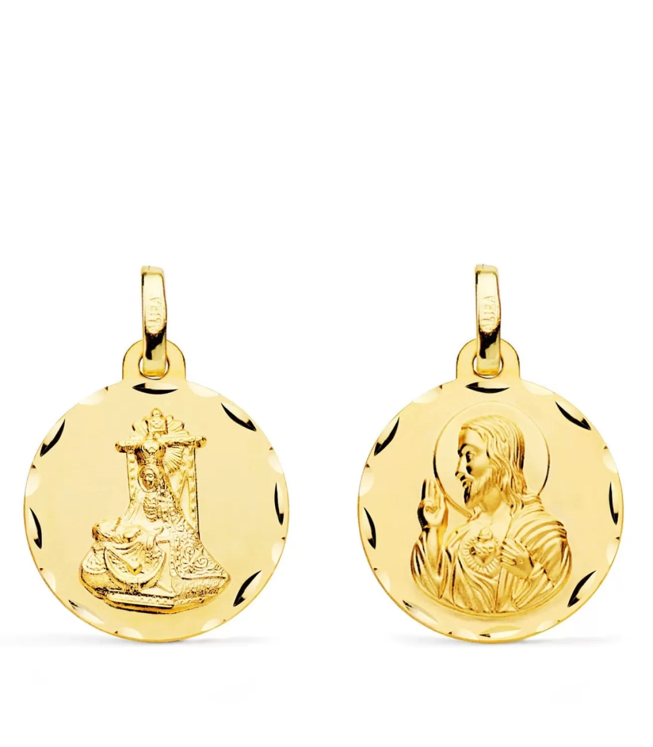 Escapulario V. De Las Angustias Y Corazon De Jesus Oro 18K 18 Mm<Alda Joyeros Fashion