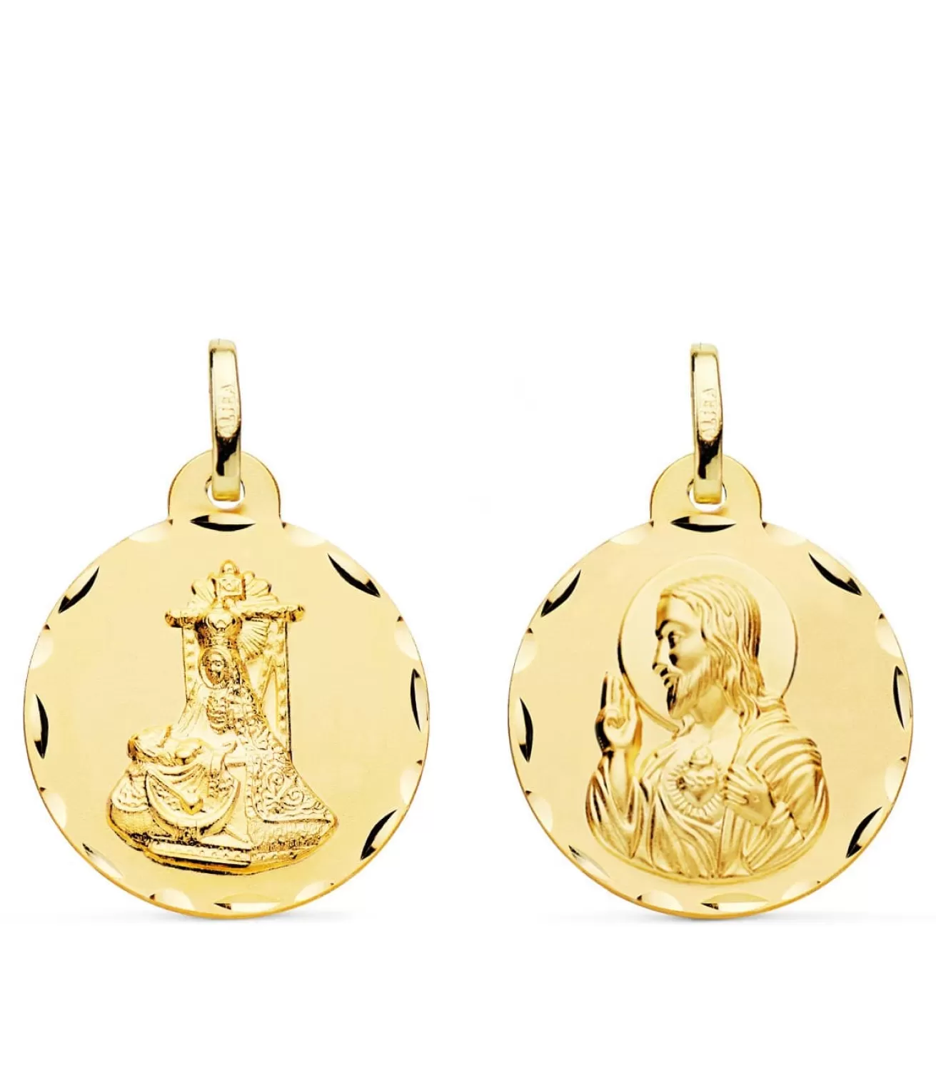 Escapulario V. De Las Angustias Y Corazon De Jesus Oro 18K 20 Mm<Alda Joyeros Store