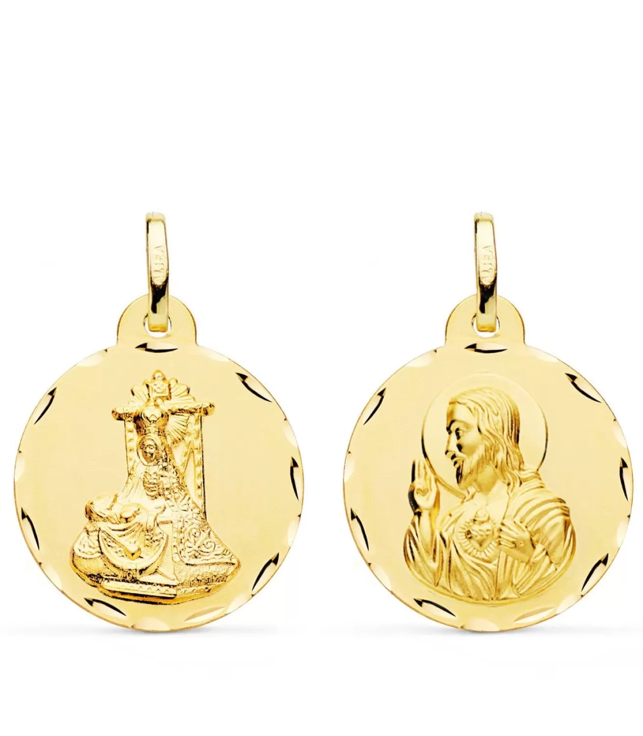 Escapulario V. De Las Angustias Y Corazon De Jesus Oro 18K 22 Mm<Alda Joyeros Shop