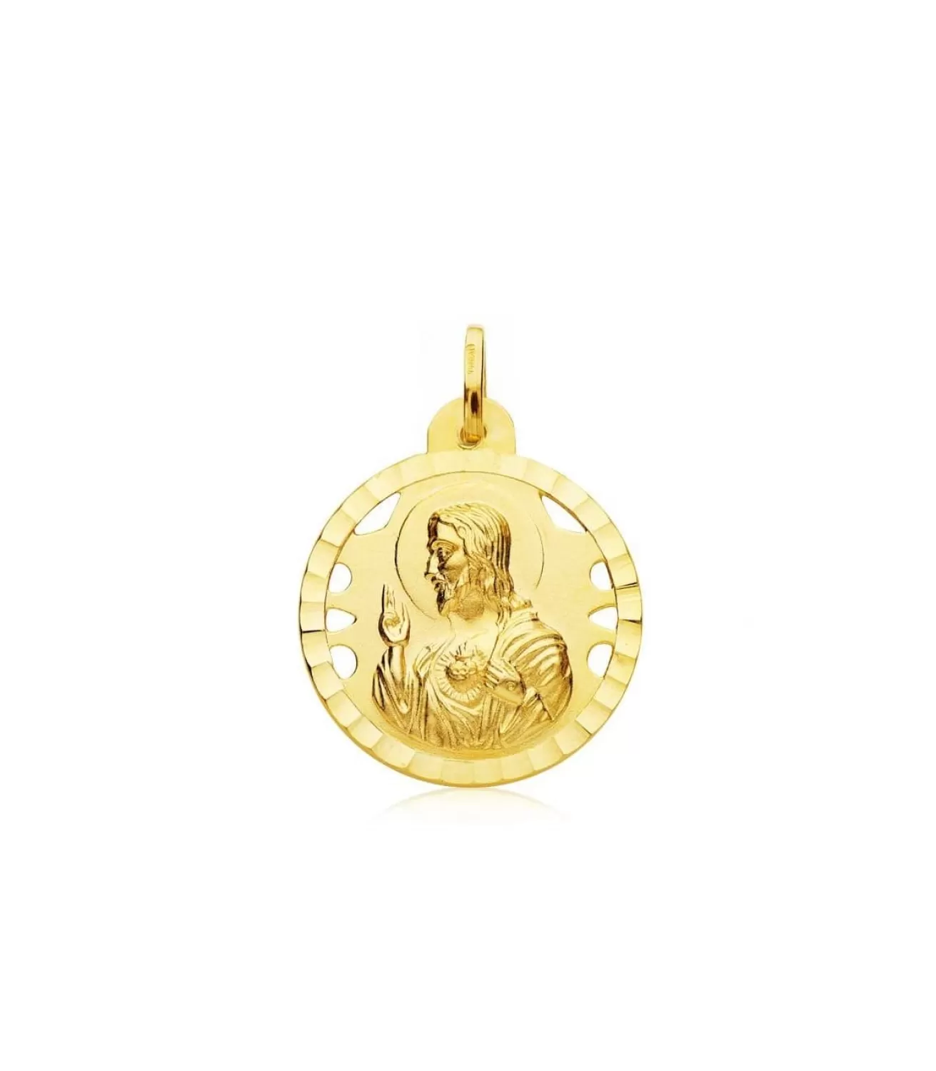 Escapulario V. De Las Angustias Y Corazon De Jesus Oro 18K 22 Mm Calado<Alda Joyeros New