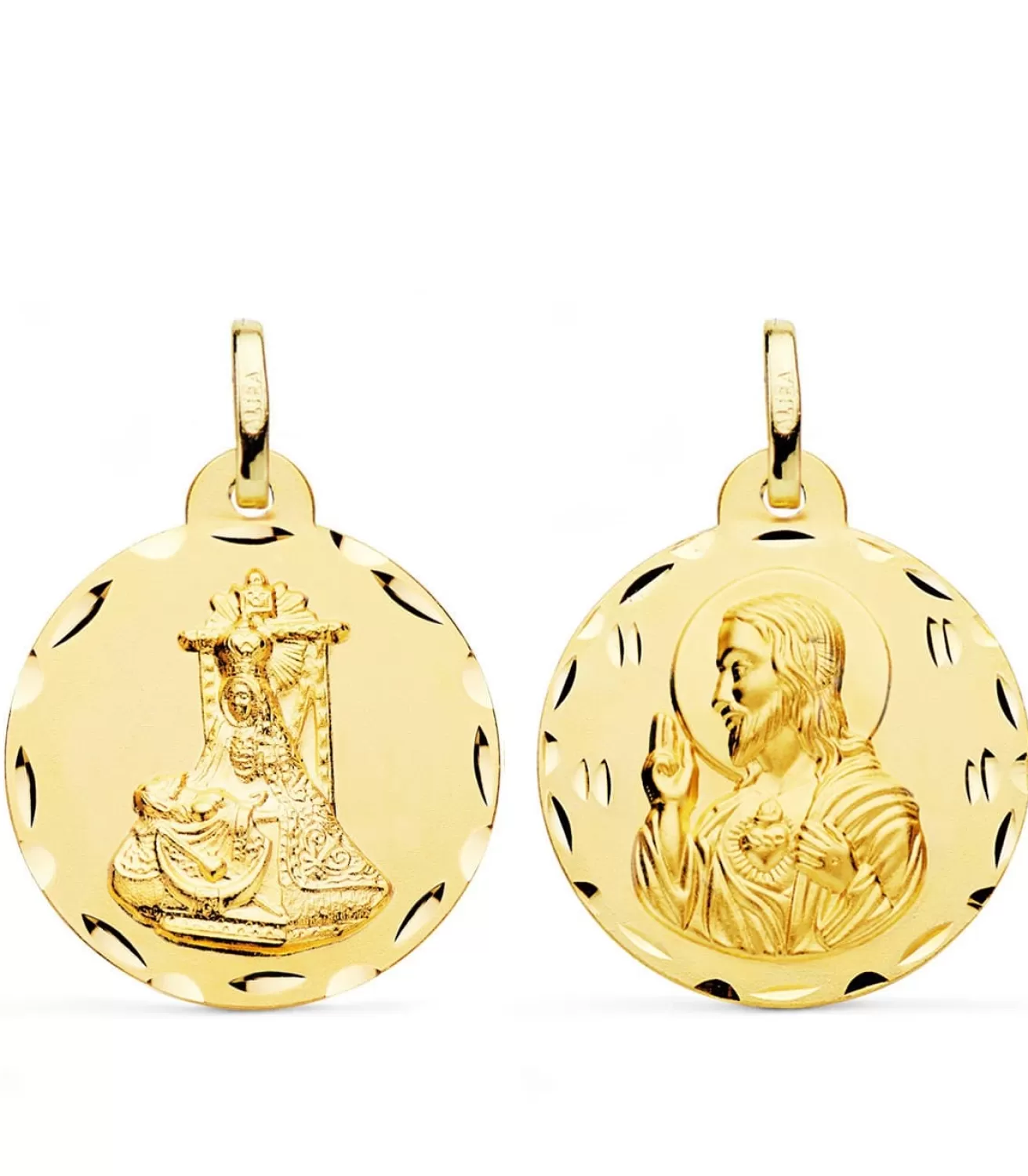 Escapulario V. De Las Angustias Y Corazon De Jesus Oro 18K 24 Mm<Alda Joyeros Online