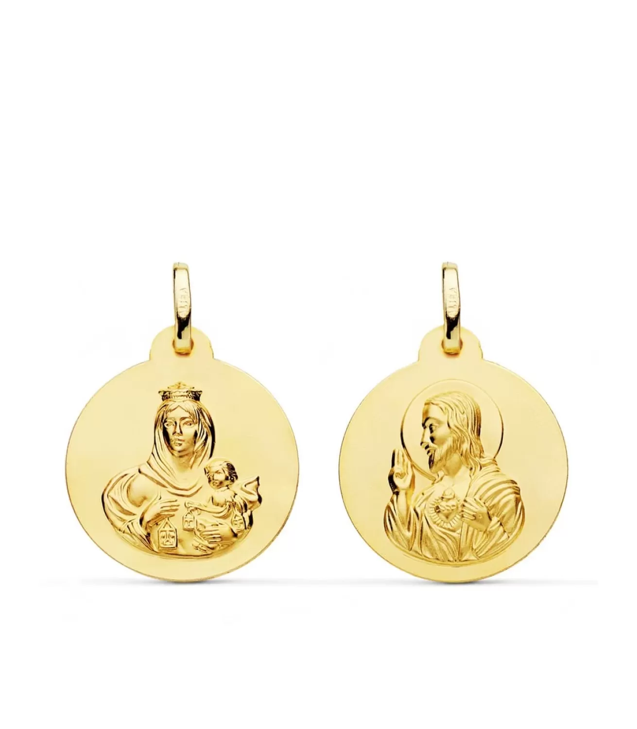 Escapulario V. Del Carmen Y C. Jesus Oro 18K 20 Mm<Alda Joyeros Sale