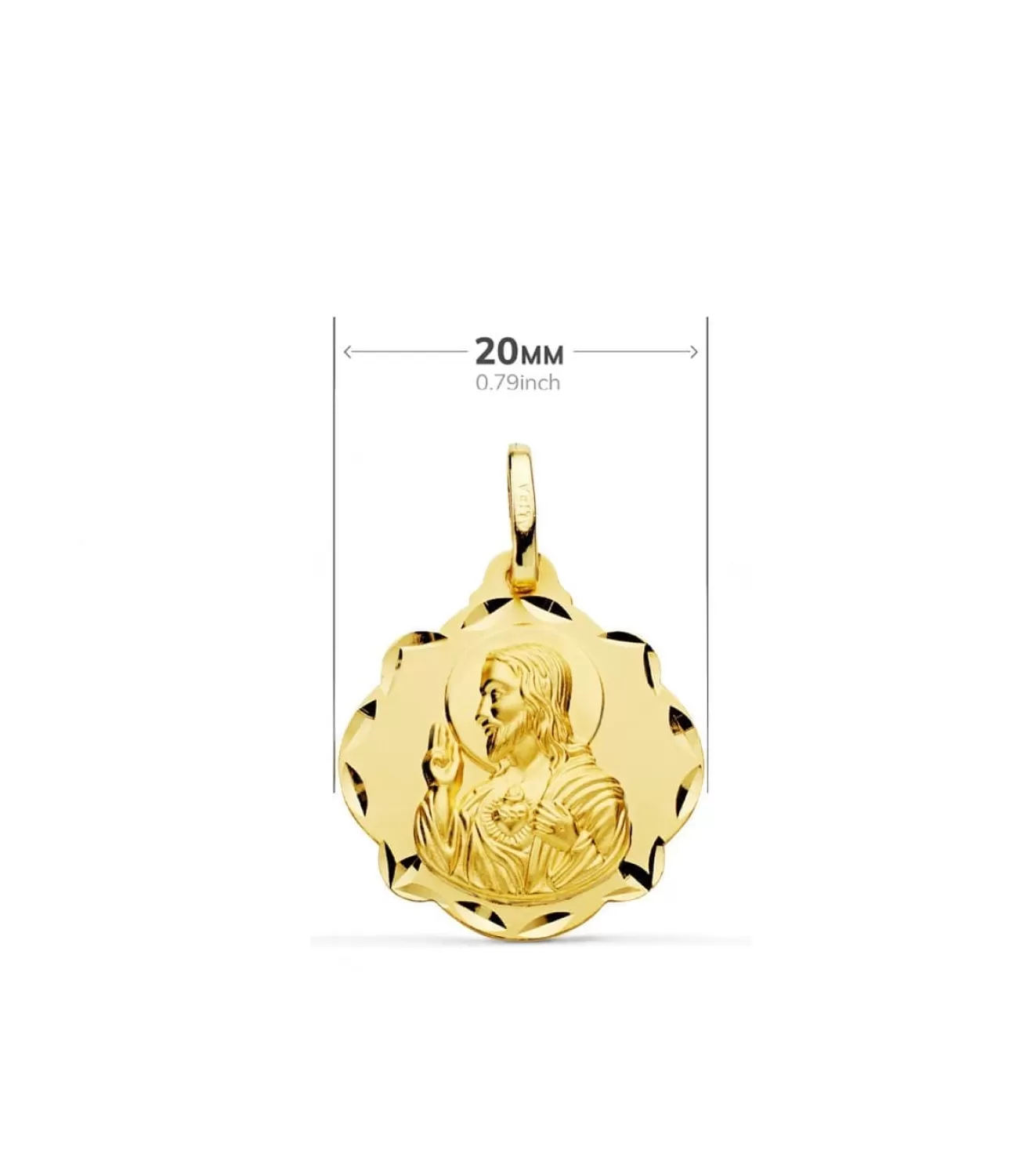 Escapulario V. Del Carmen Y Corazon De Jesus Oro 18K 20Mm<Alda Joyeros Online