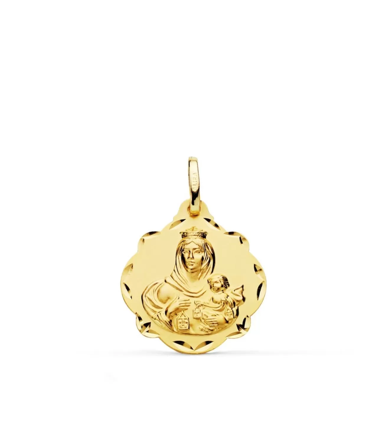 Escapulario V. Del Carmen Y Corazon De Jesus Oro 18K 20Mm<Alda Joyeros Online