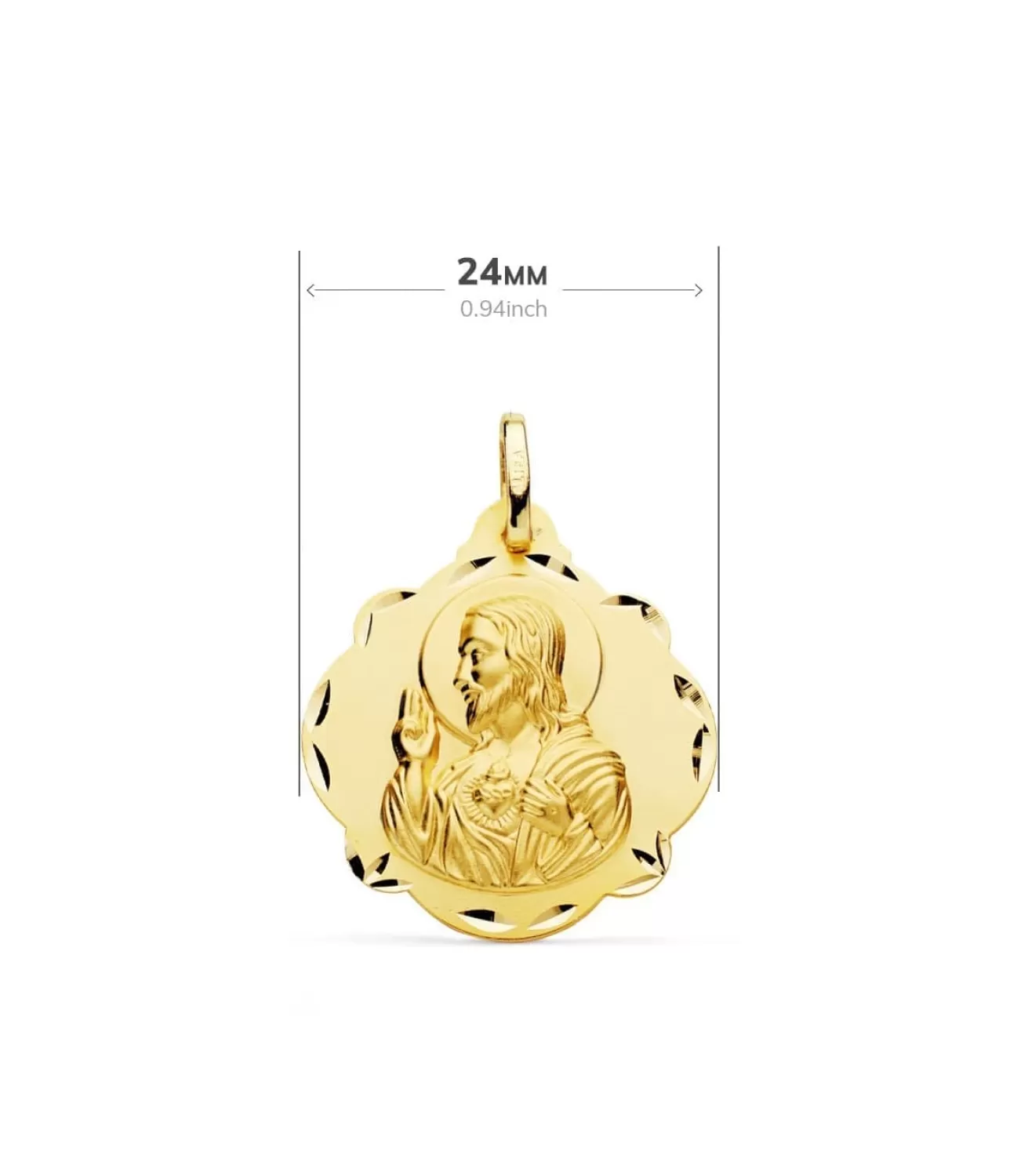 Escapulario V. Del Carmen Y Corazon De Jesus Oro 18K 24Mm<Alda Joyeros Clearance