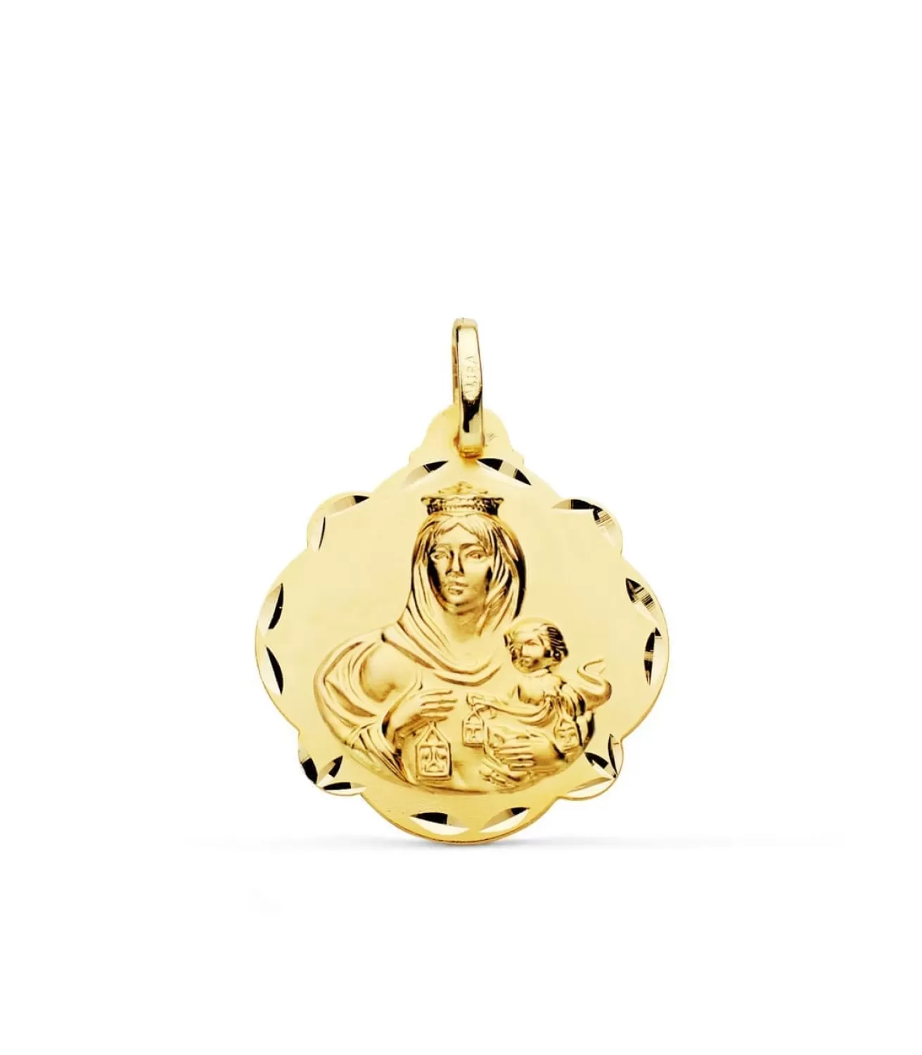 Escapulario V. Del Carmen Y Corazon De Jesus Oro 18K 24Mm<Alda Joyeros Clearance
