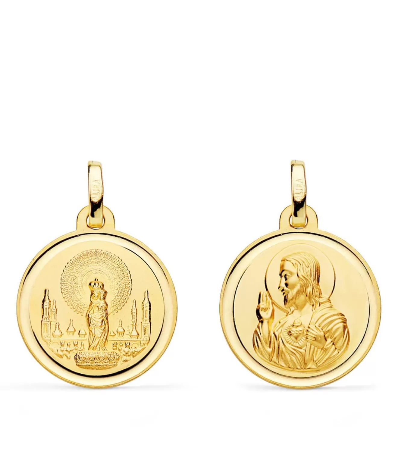 Escapulario V. Del Pilar Y C. Jesus Oro 18K 18 Mm<Alda Joyeros Clearance
