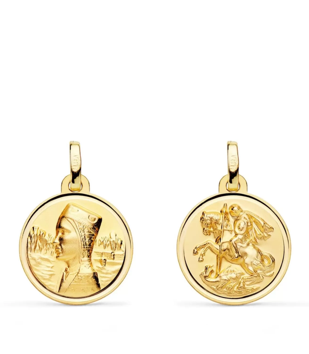 Escapulario V. Montserrat Y San Jorge Oro 18K 16 Mm Bisel<Alda Joyeros Shop