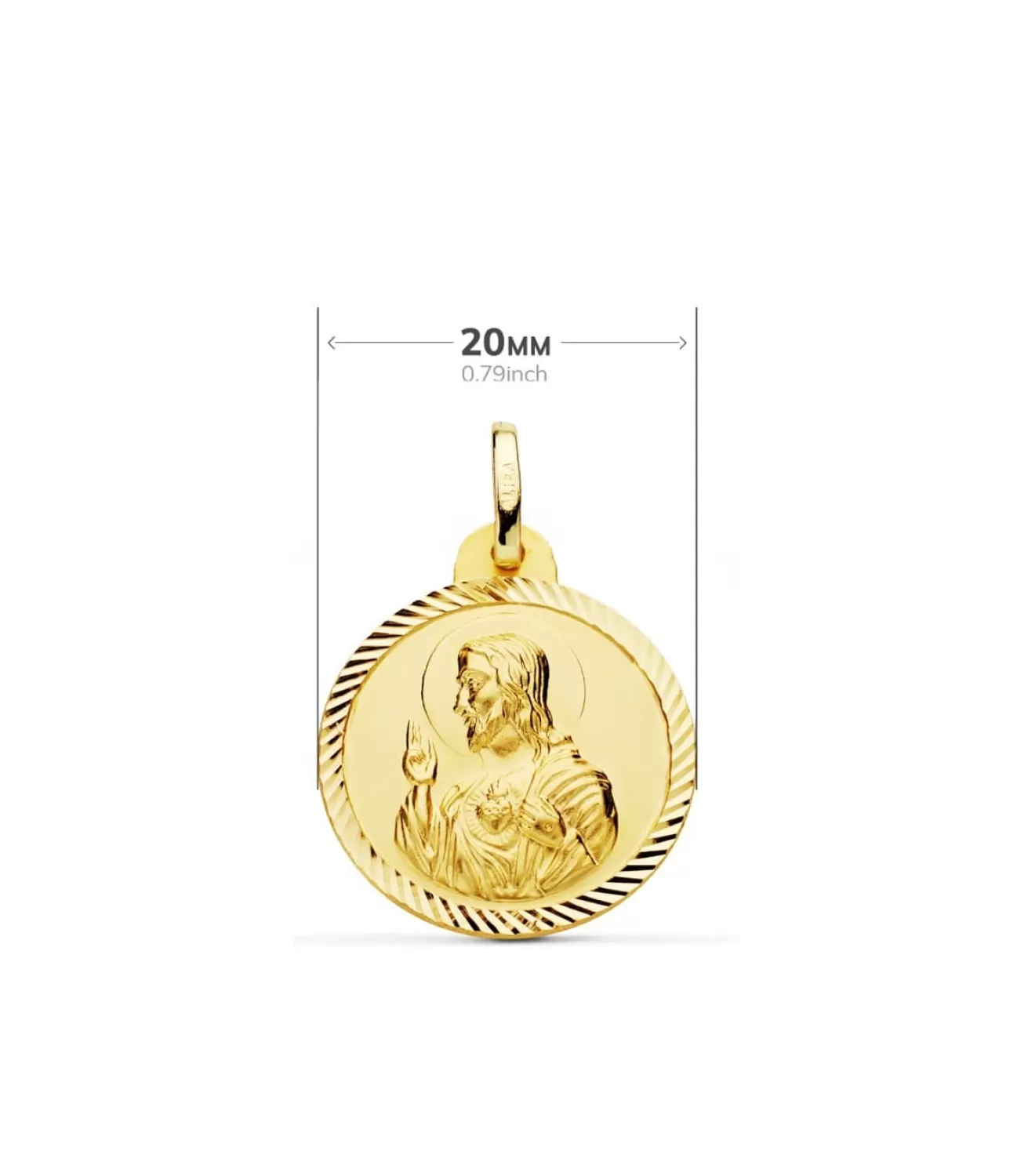 Escapulario Virgen Carmen Y Corazon Jesus Medalla Oro 18K Helice 20 Mm<Alda Joyeros Hot