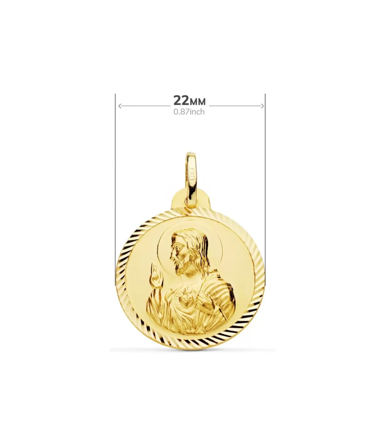 Escapulario Virgen Carmen Y Corazon Jesus Medalla Oro 18K Helice 22 Mm<Alda Joyeros Sale